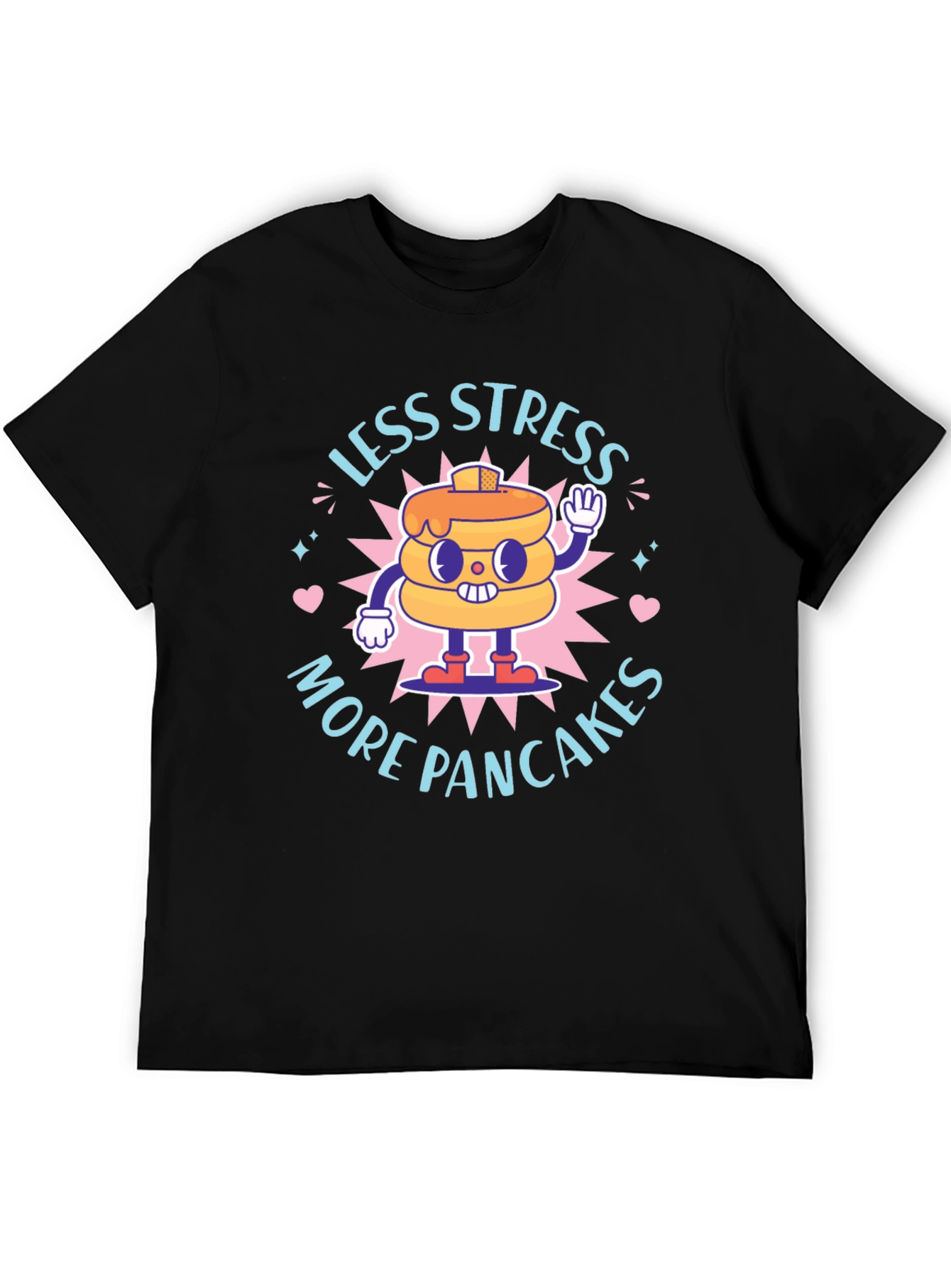 Less Stress More Pancakes T-Shirt - Foodie Fun