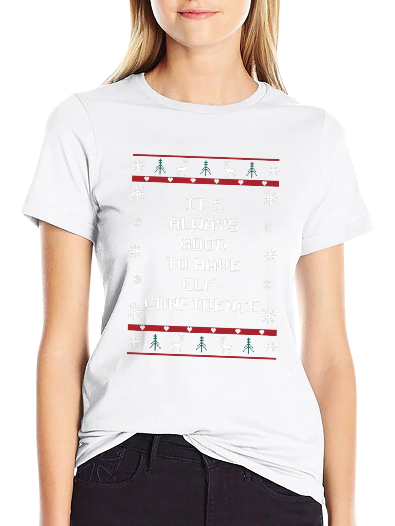 Elf Confidence Ugly Christmas T-Shirt