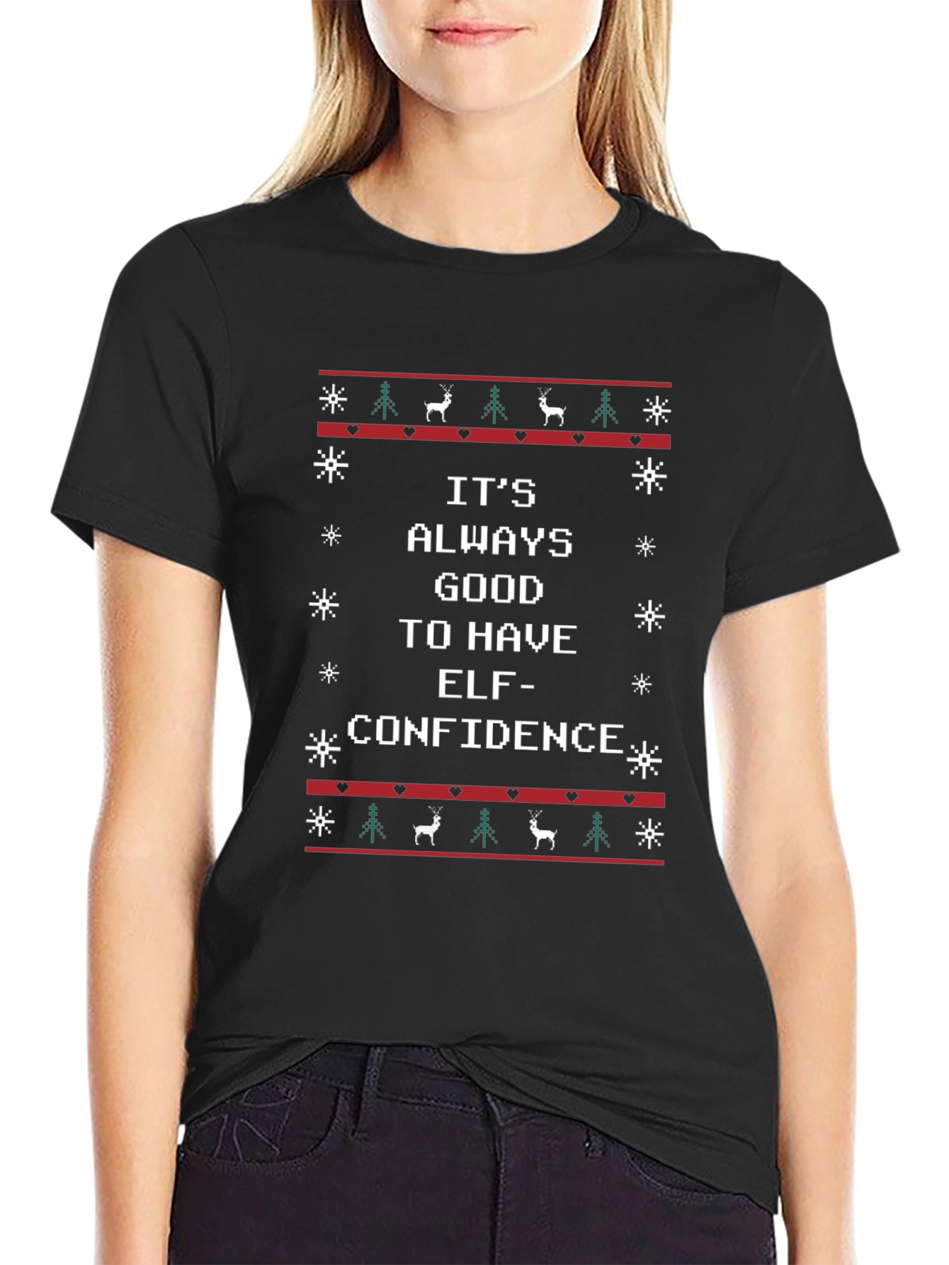 Elf Confidence Ugly Christmas T-Shirt