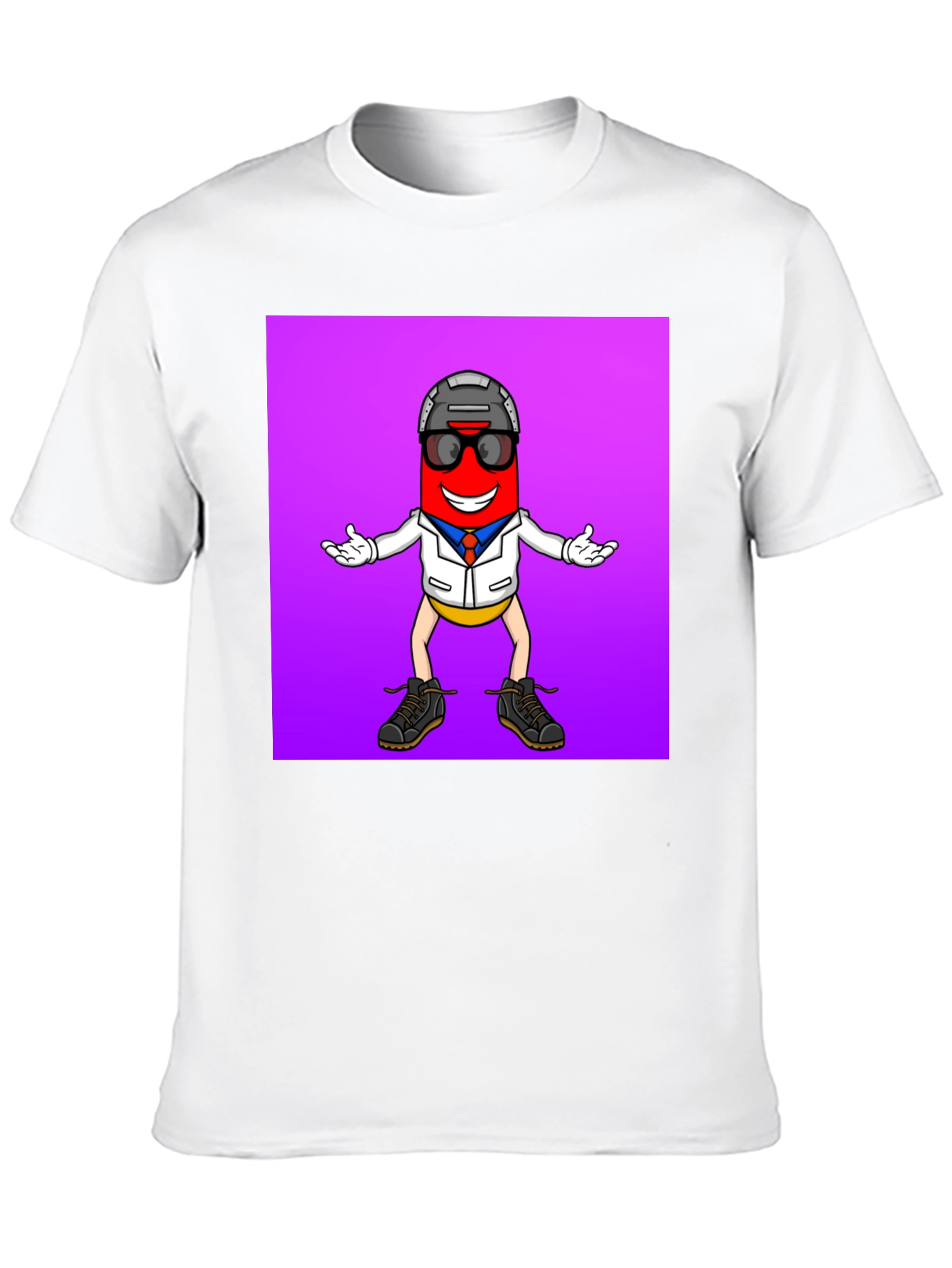Fun Pill Character Graphic Tee - Cool and Unique!