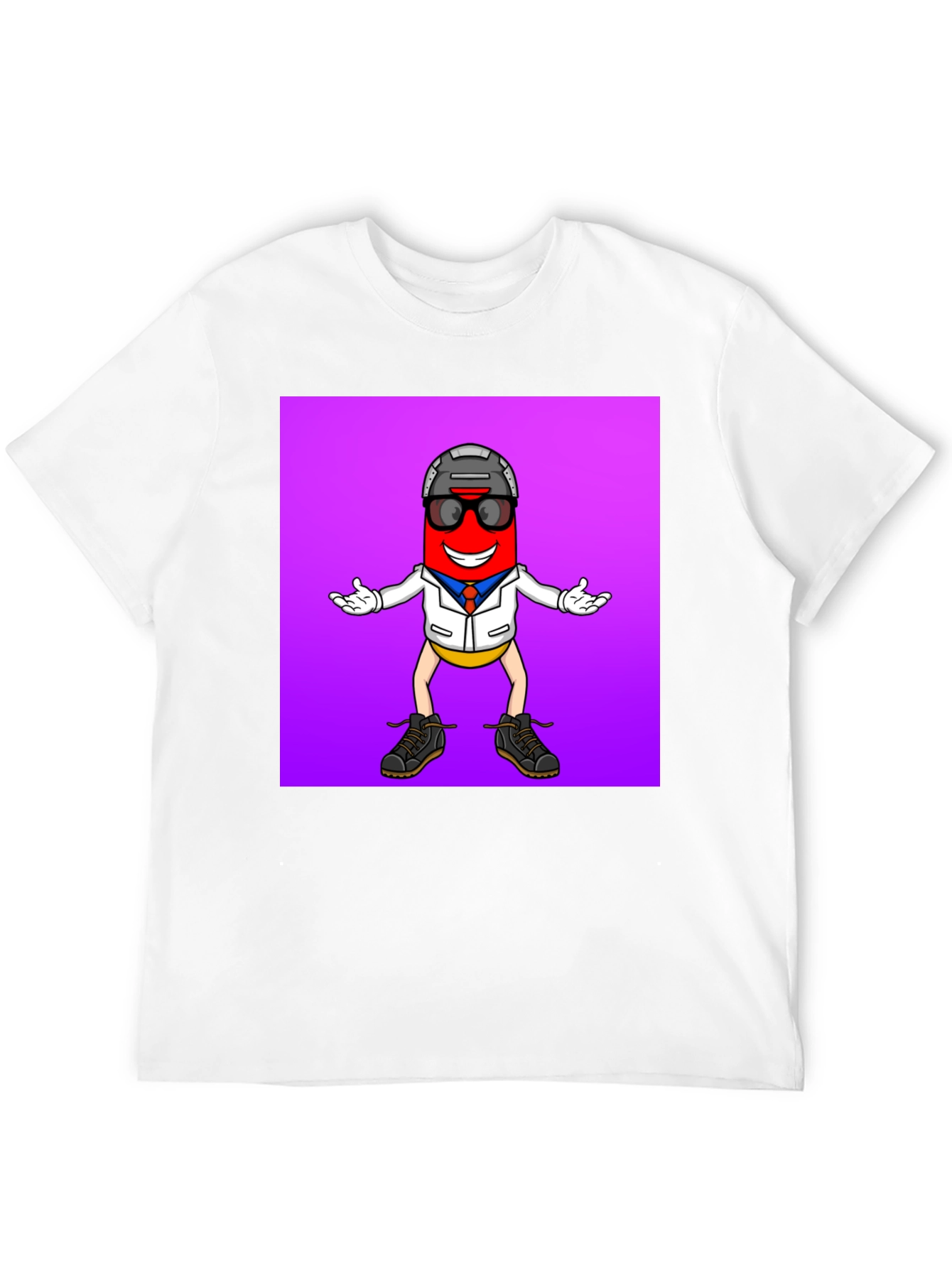 Fun Pill Character Graphic Tee - Cool and Unique!