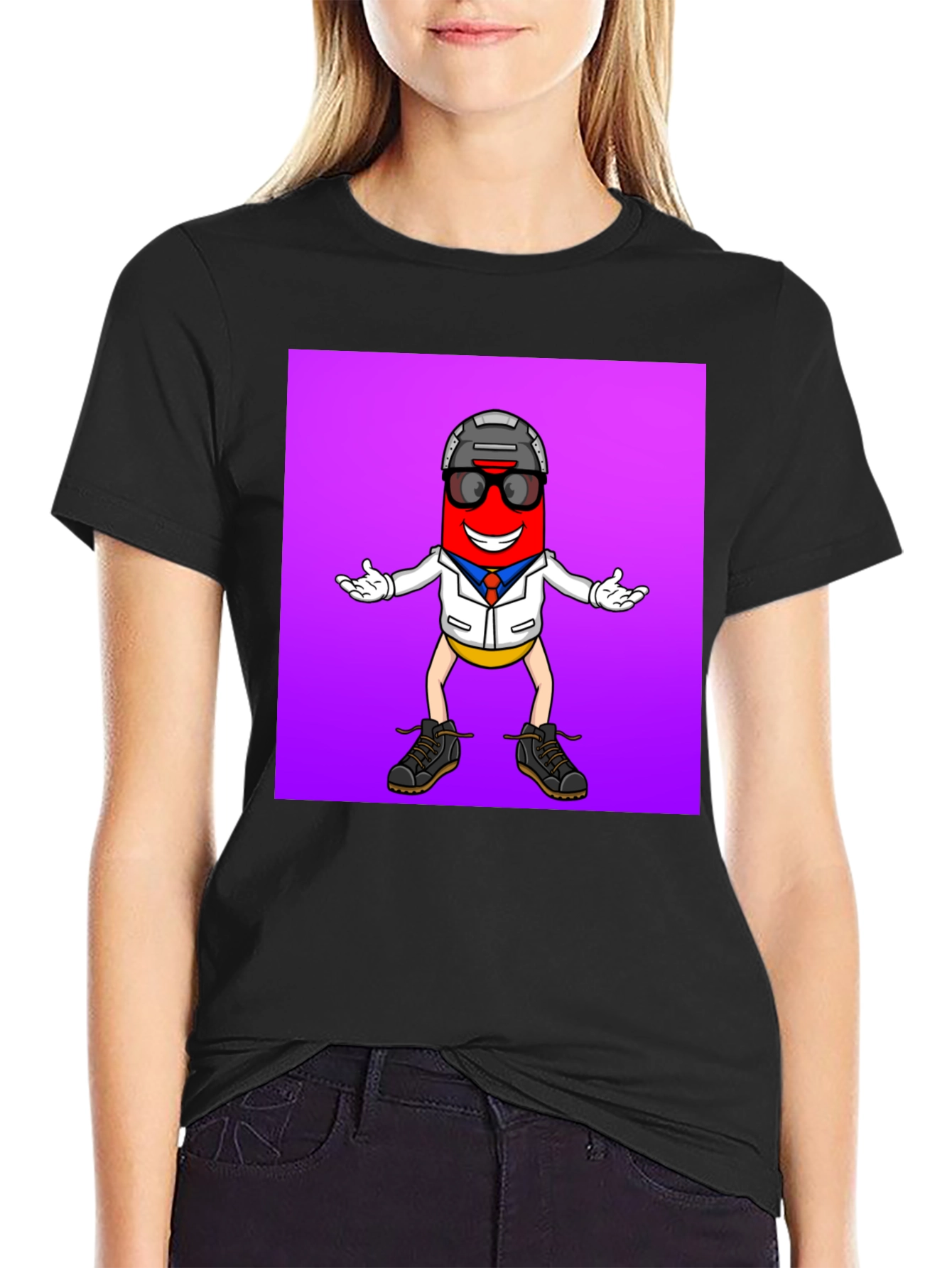 Fun Pill Character Graphic Tee - Cool and Unique!