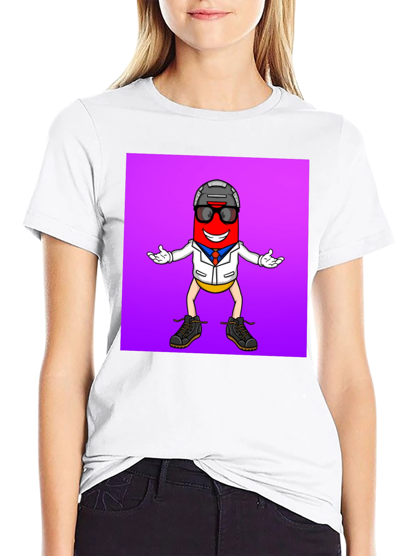 Fun Pill Character Graphic Tee - Cool and Unique!