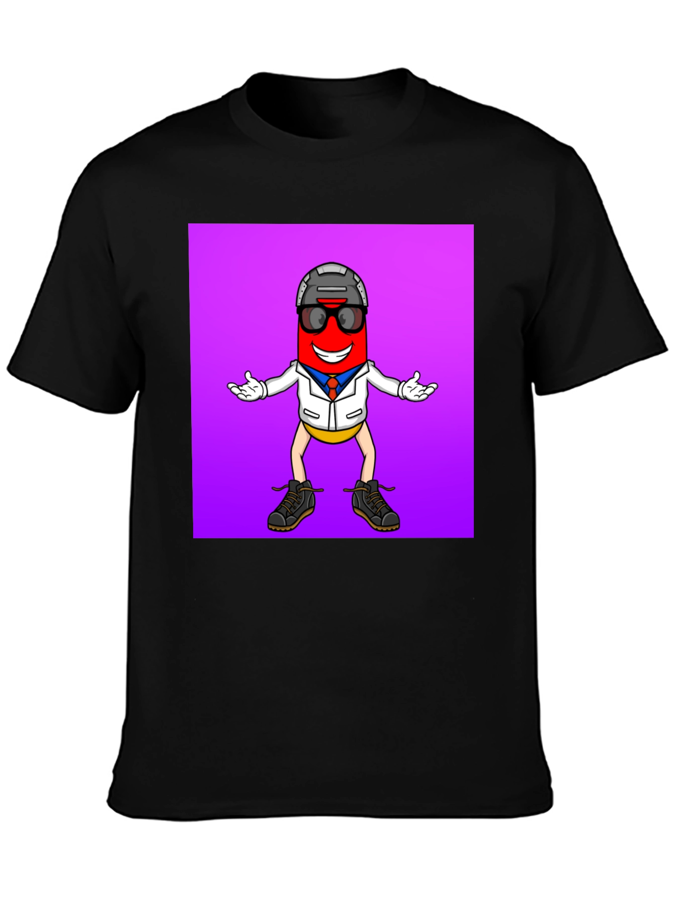 Fun Pill Character Graphic Tee - Cool and Unique!