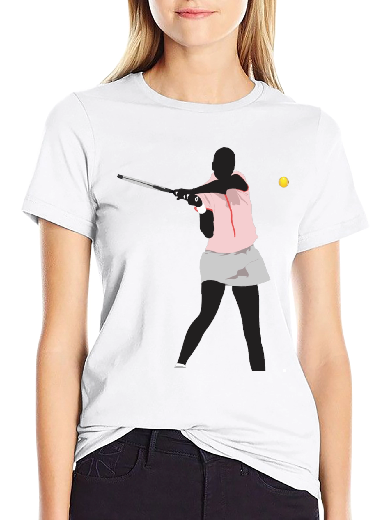 Tennis Player Graphic T-Shirt - Sporty Casual Wear