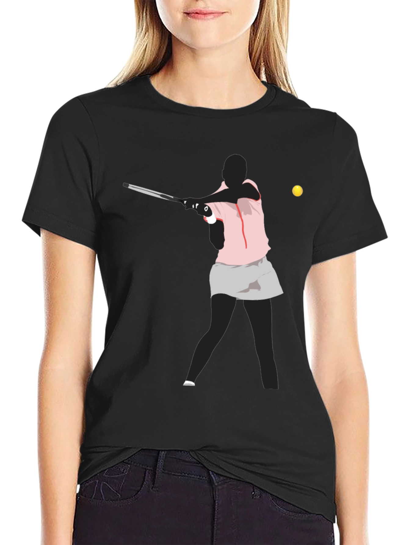 Tennis Player Graphic T-Shirt - Sporty Casual Wear