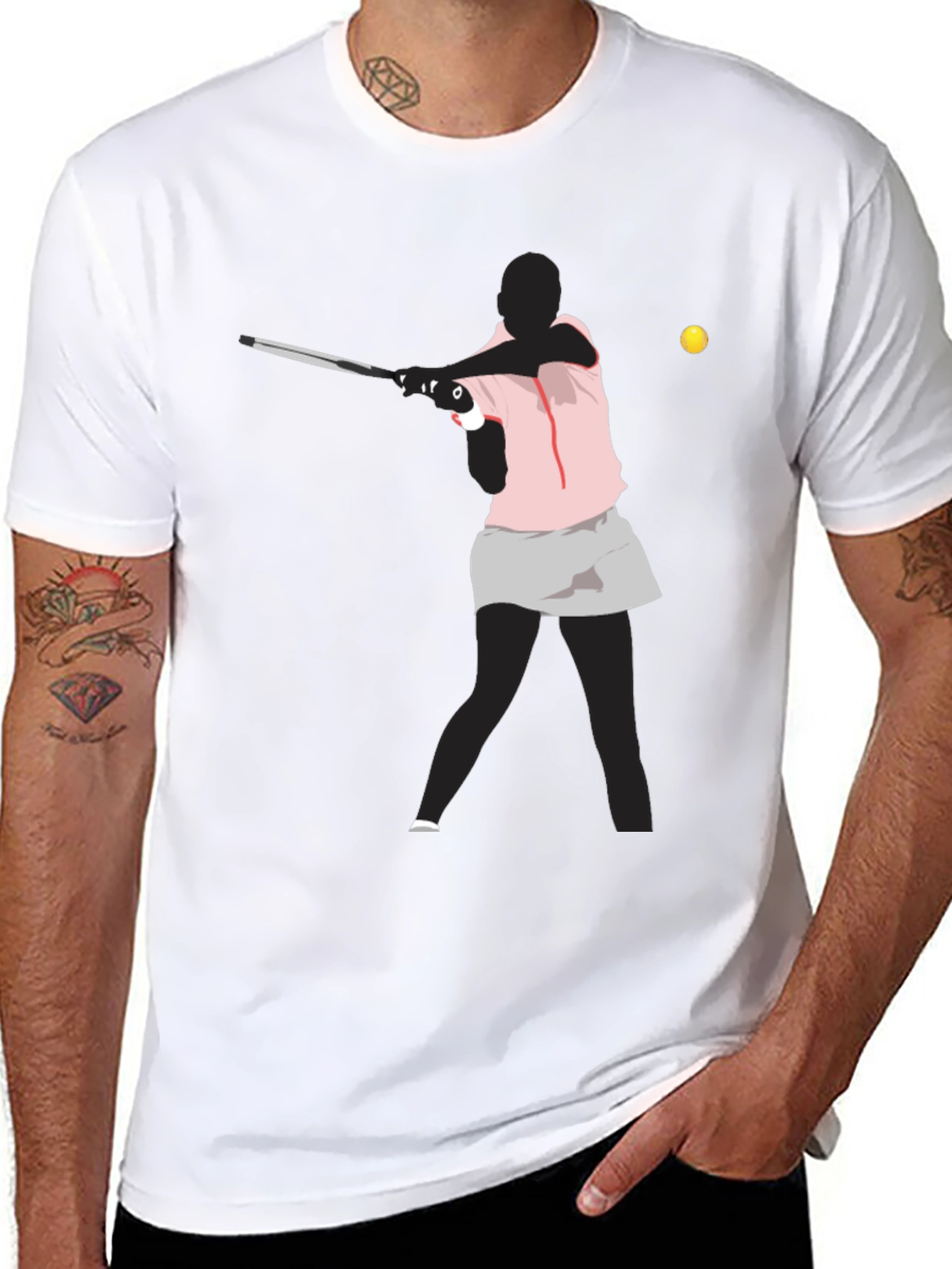 Tennis Player Graphic T-Shirt - Sporty Casual Wear