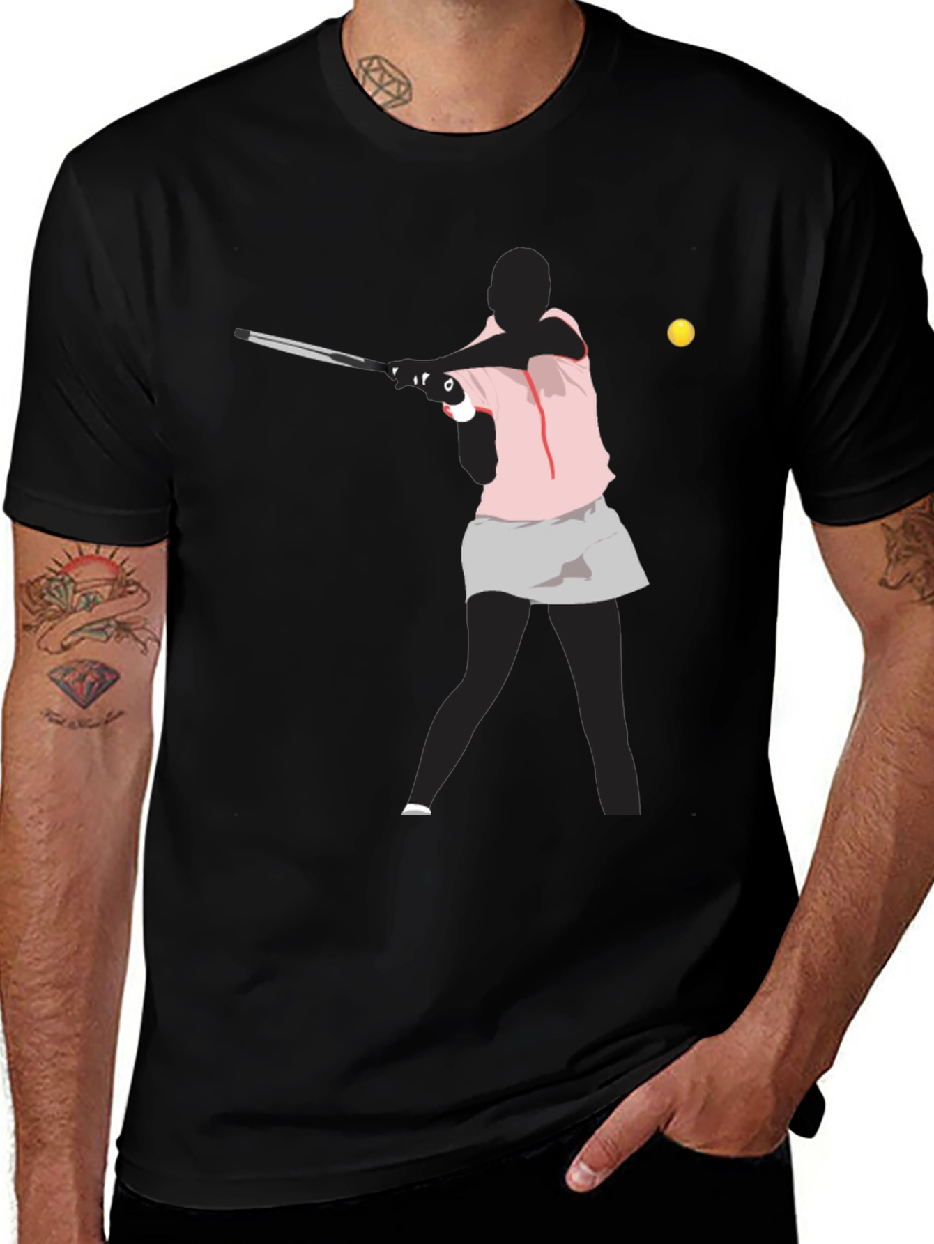 Tennis Player Graphic T-Shirt - Sporty Casual Wear