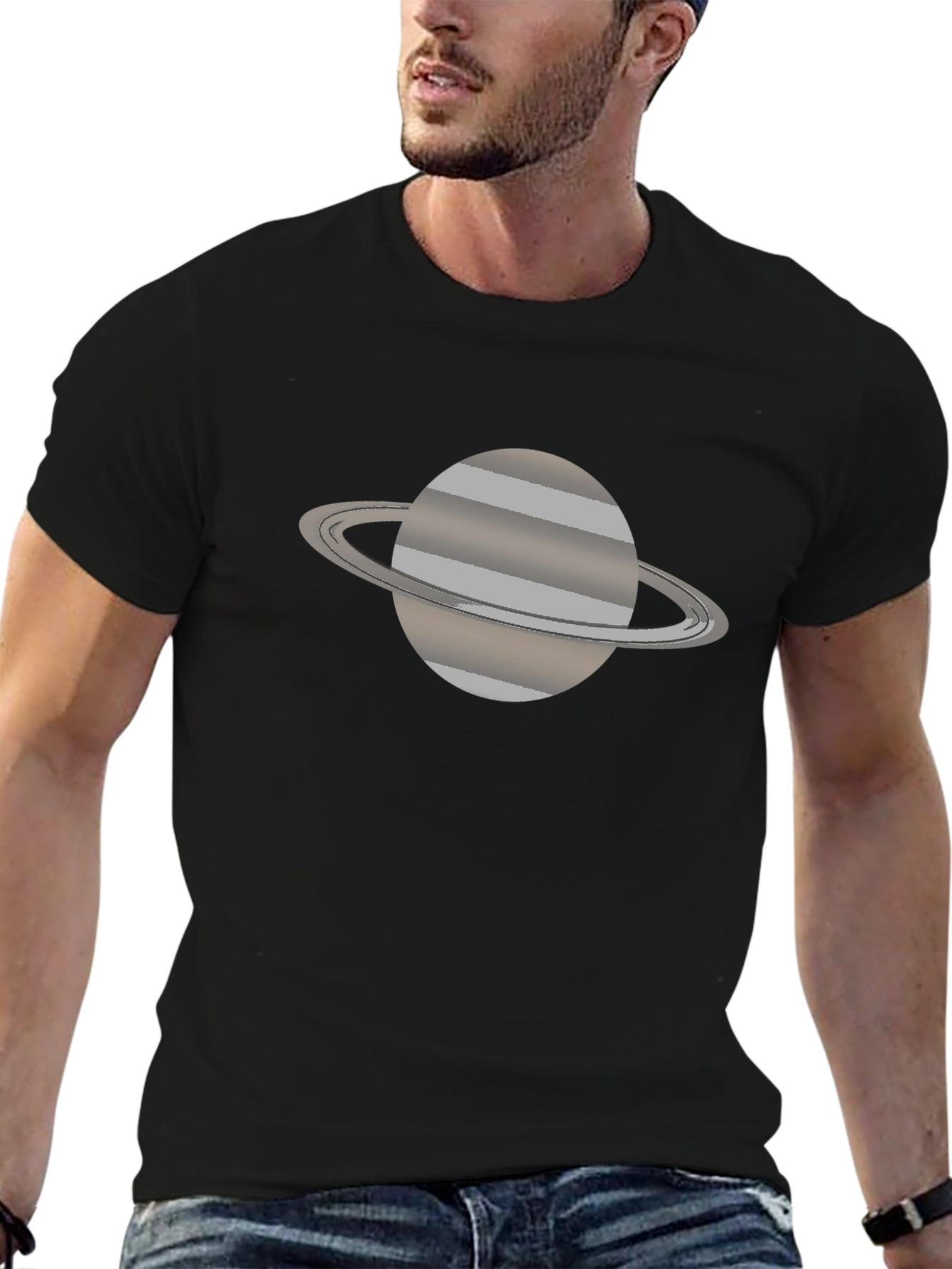 Saturn Graphic Tee - Stylish Space T-Shirt