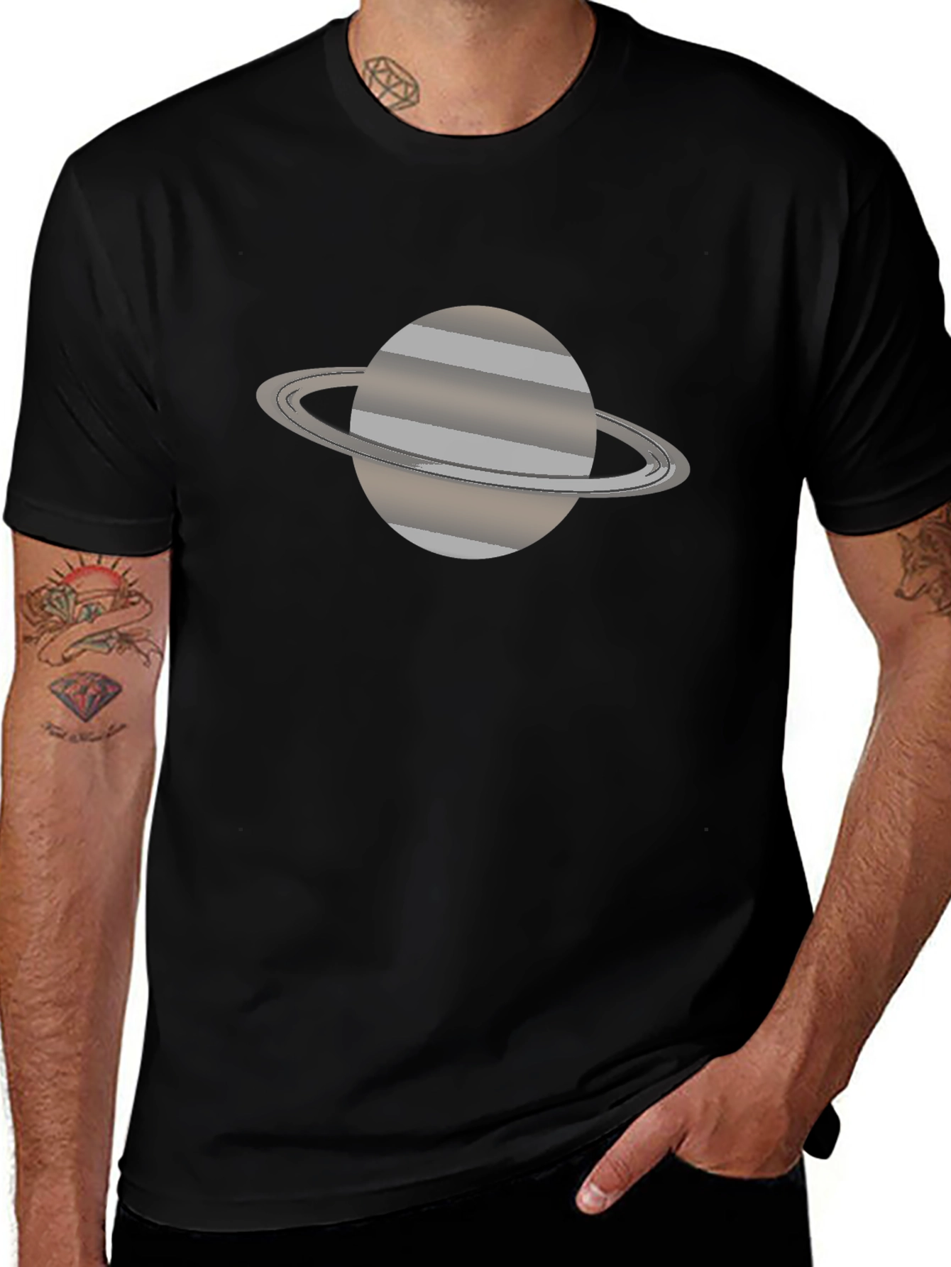 Saturn Graphic Tee - Stylish Space T-Shirt