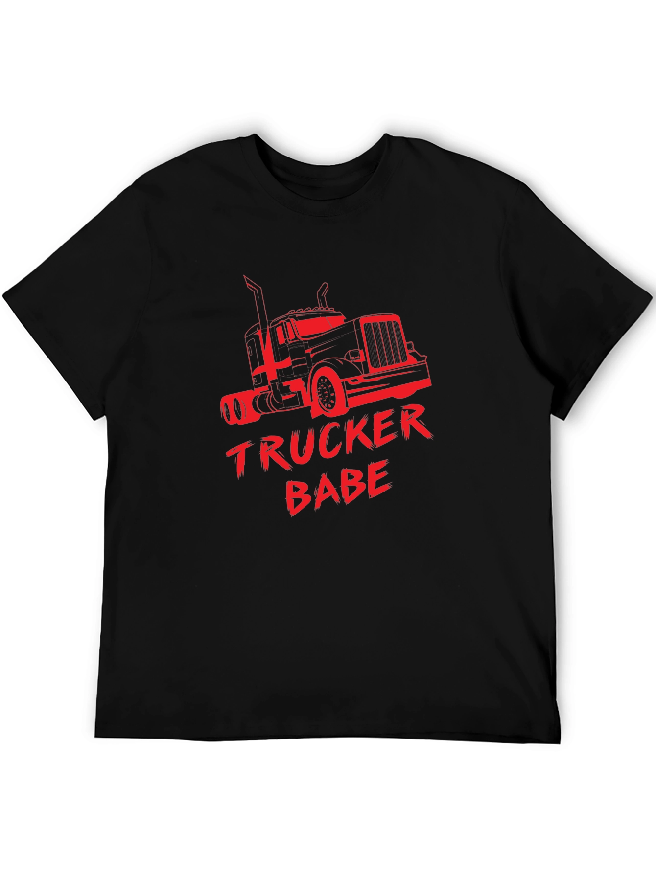Trucker Babe Graphic Tee - Black