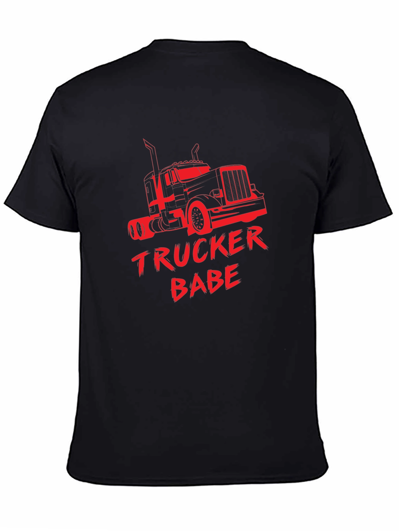 Trucker Babe Graphic Tee - Black