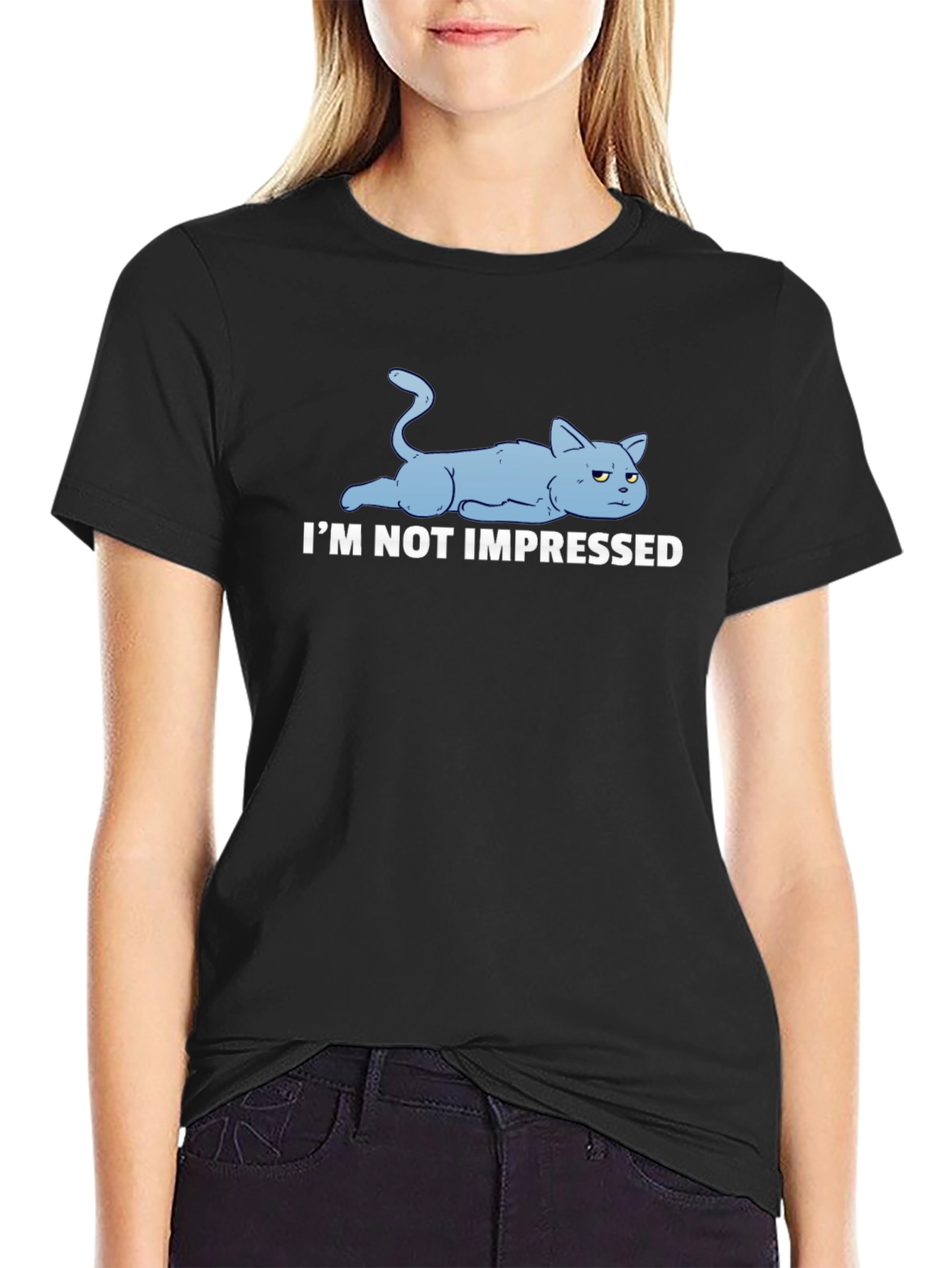 Im Not Impressed Cat Graphic T-Shirt