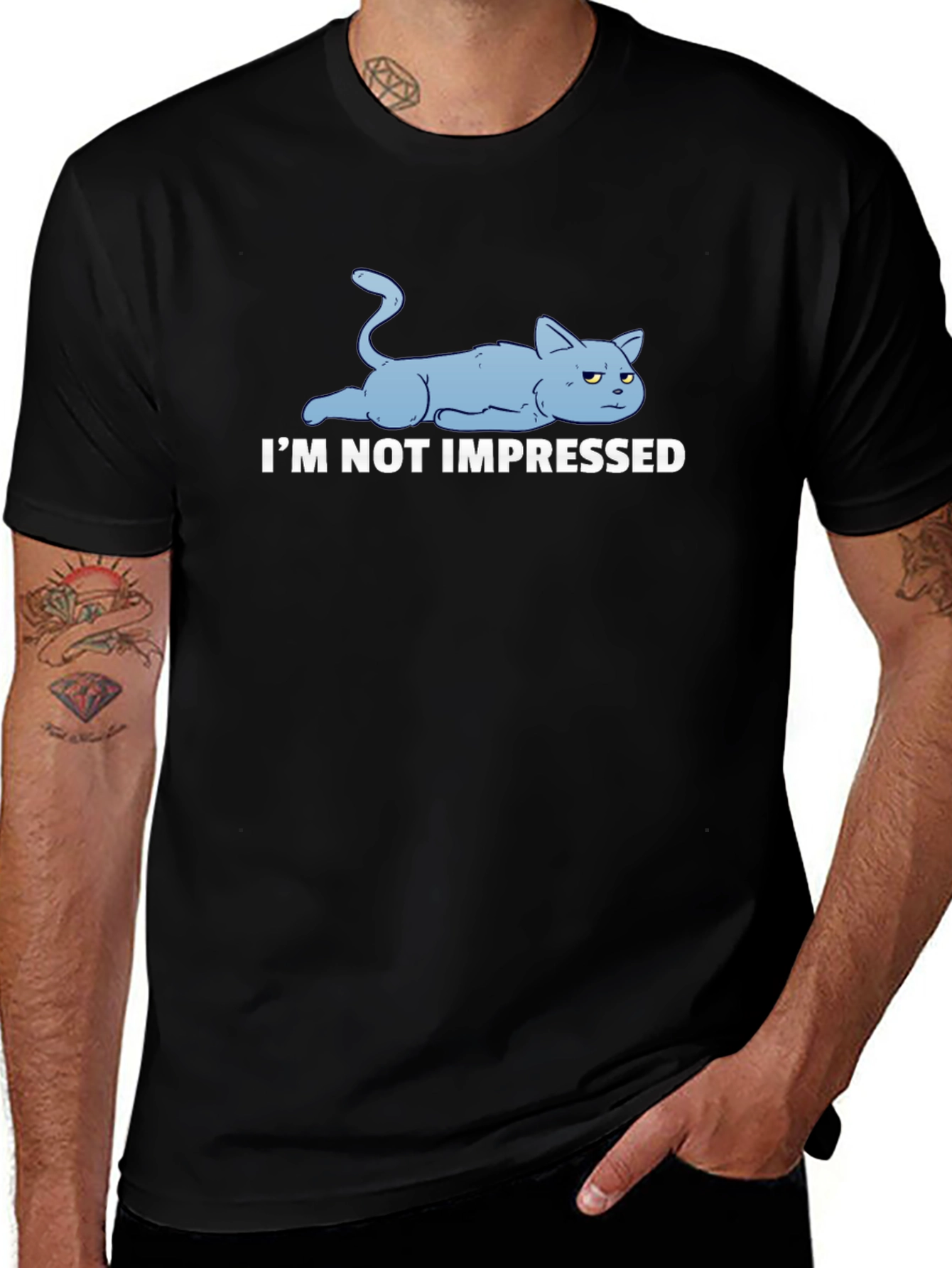 Im Not Impressed Cat Graphic T-Shirt