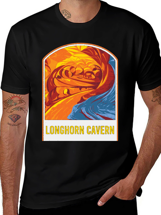 Longhorn Cavern Graphic Tee - Black Cotton Blend