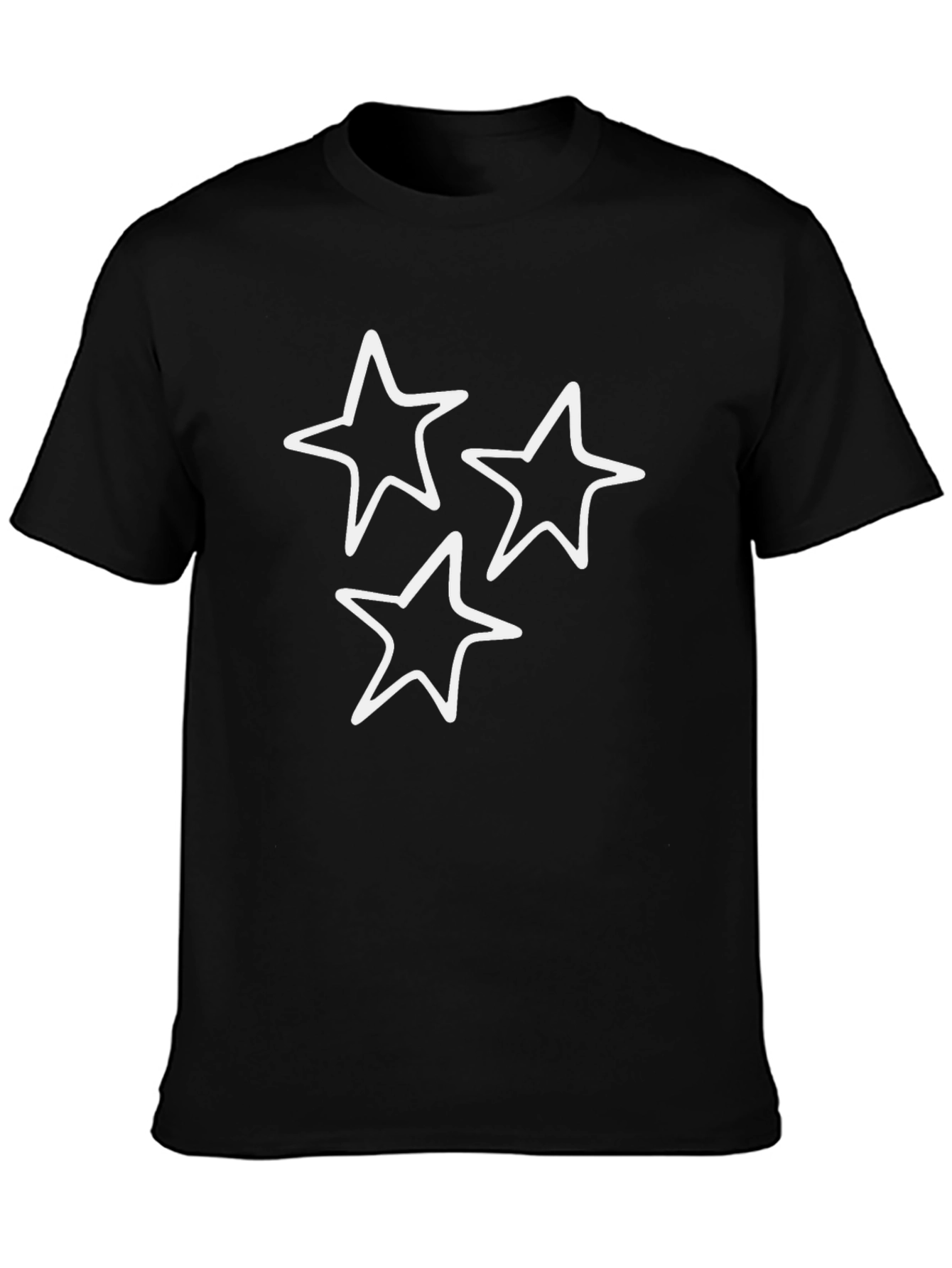 Black T-Shirt with White Star Design