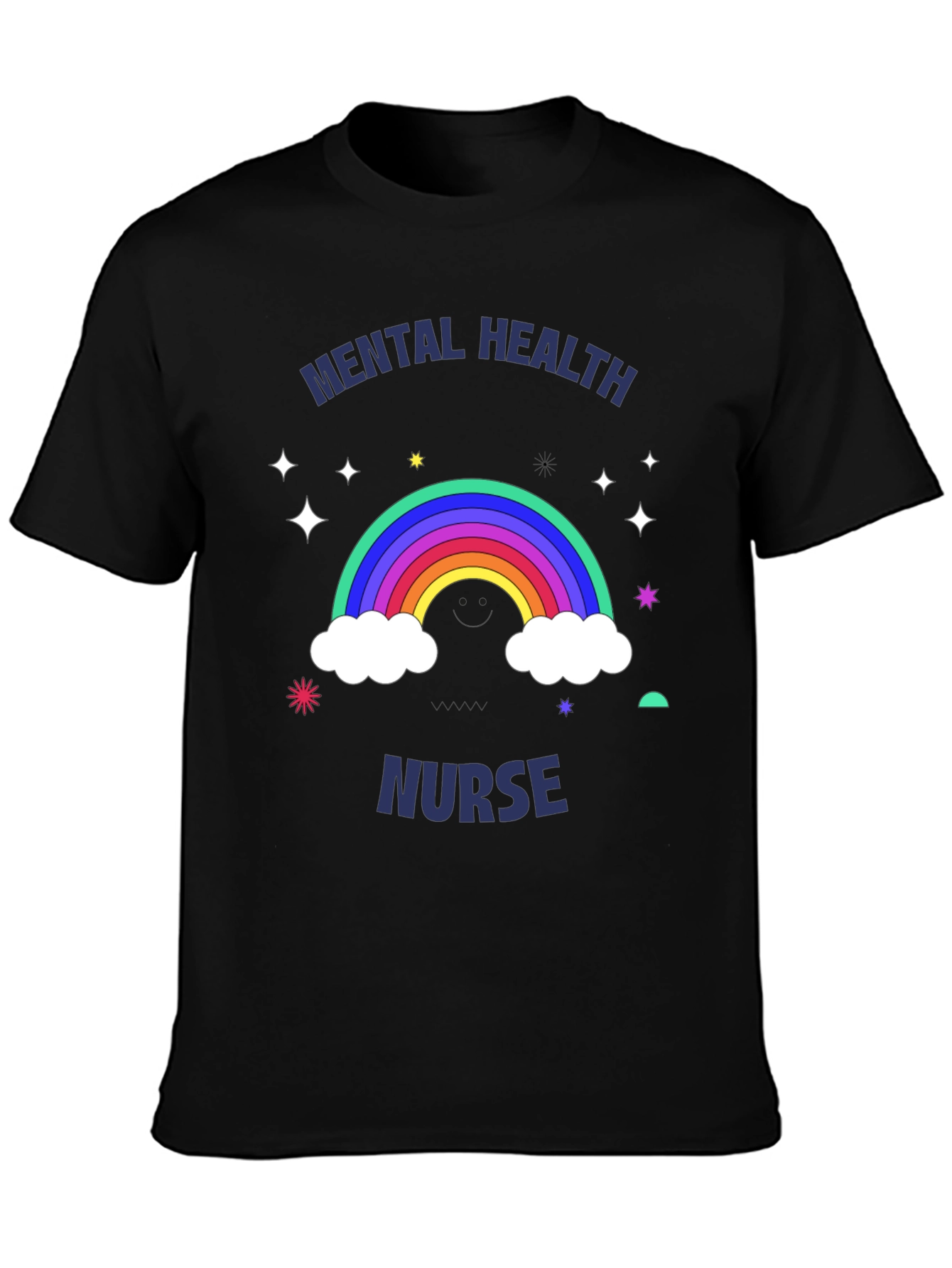 Mental Health Nurse Rainbow Graphic T-Shirt