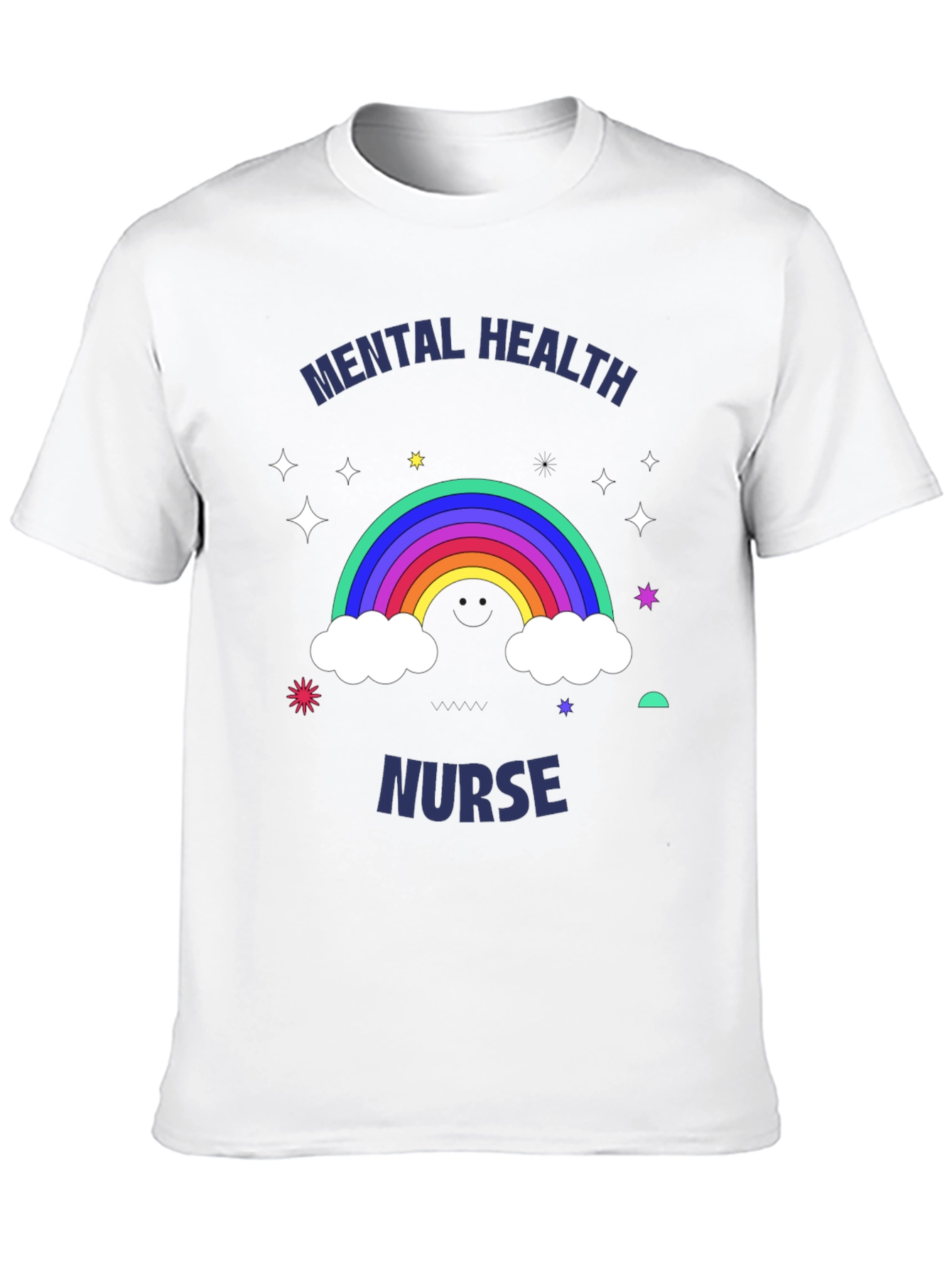 Mental Health Nurse Rainbow Graphic T-Shirt