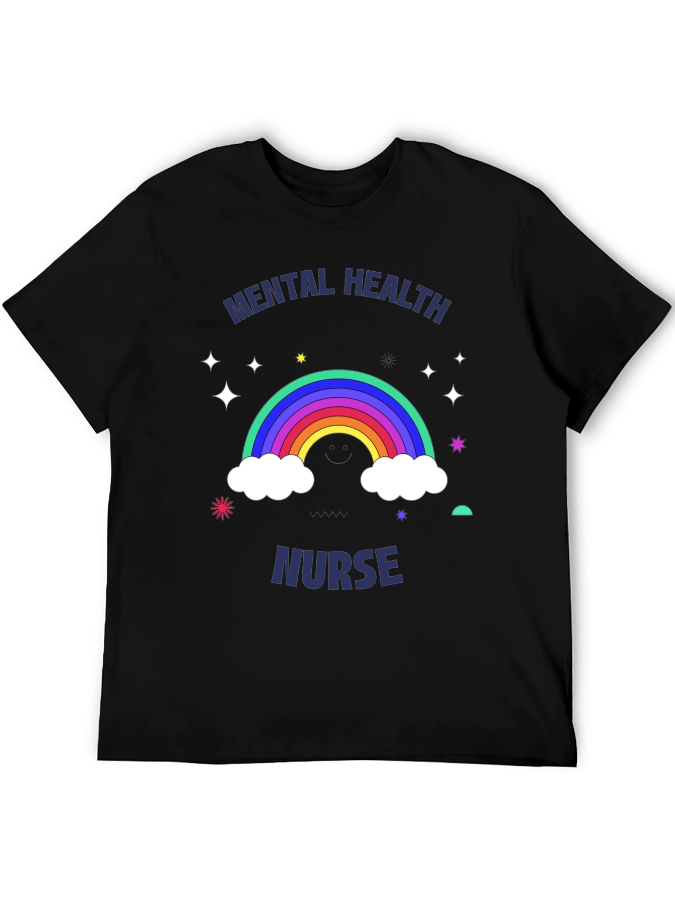 Mental Health Nurse Rainbow Graphic T-Shirt