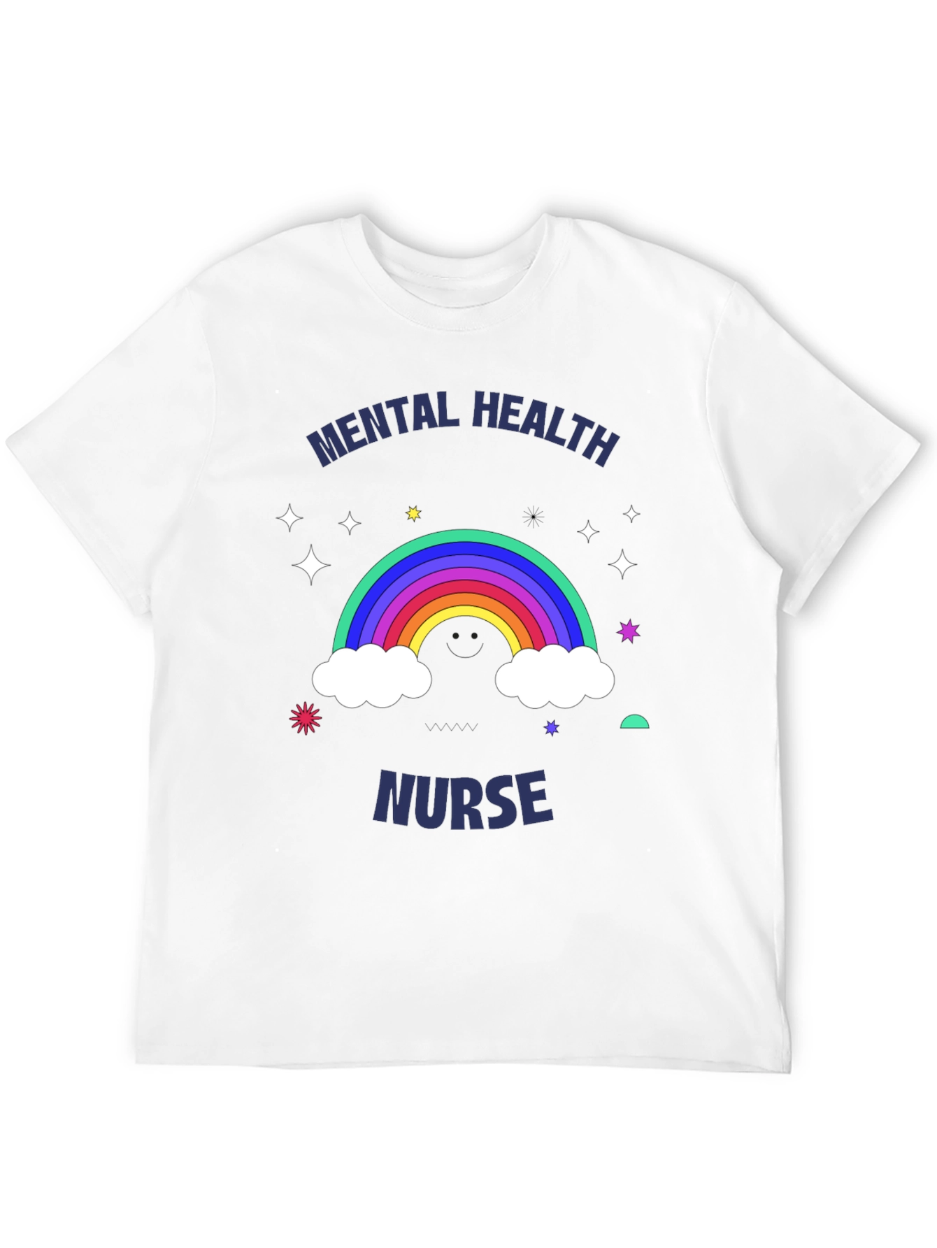 Mental Health Nurse Rainbow Graphic T-Shirt