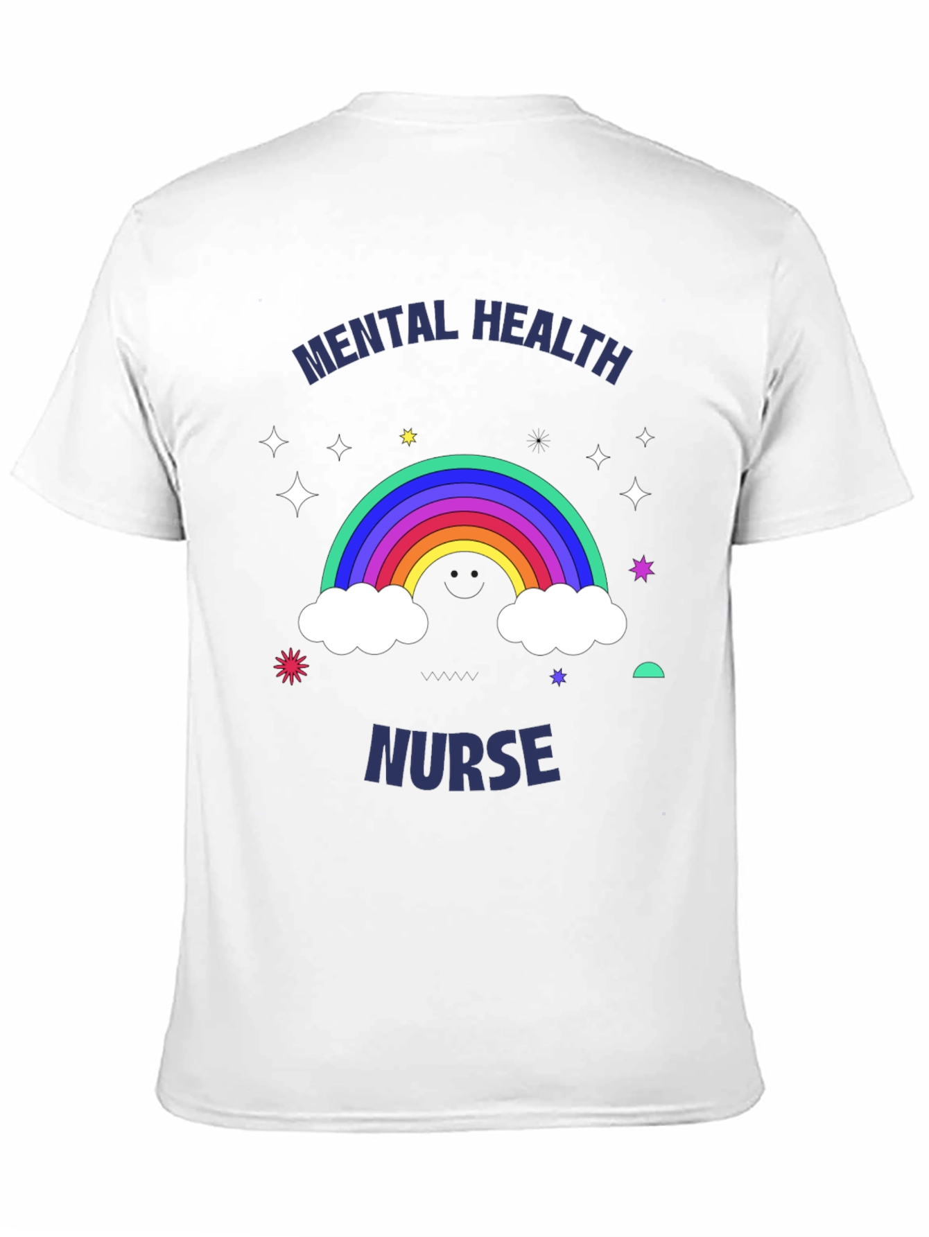 Mental Health Nurse Rainbow Graphic T-Shirt
