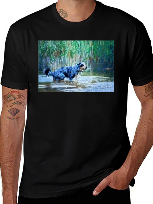 Dog in Water Graphic T-Shirt