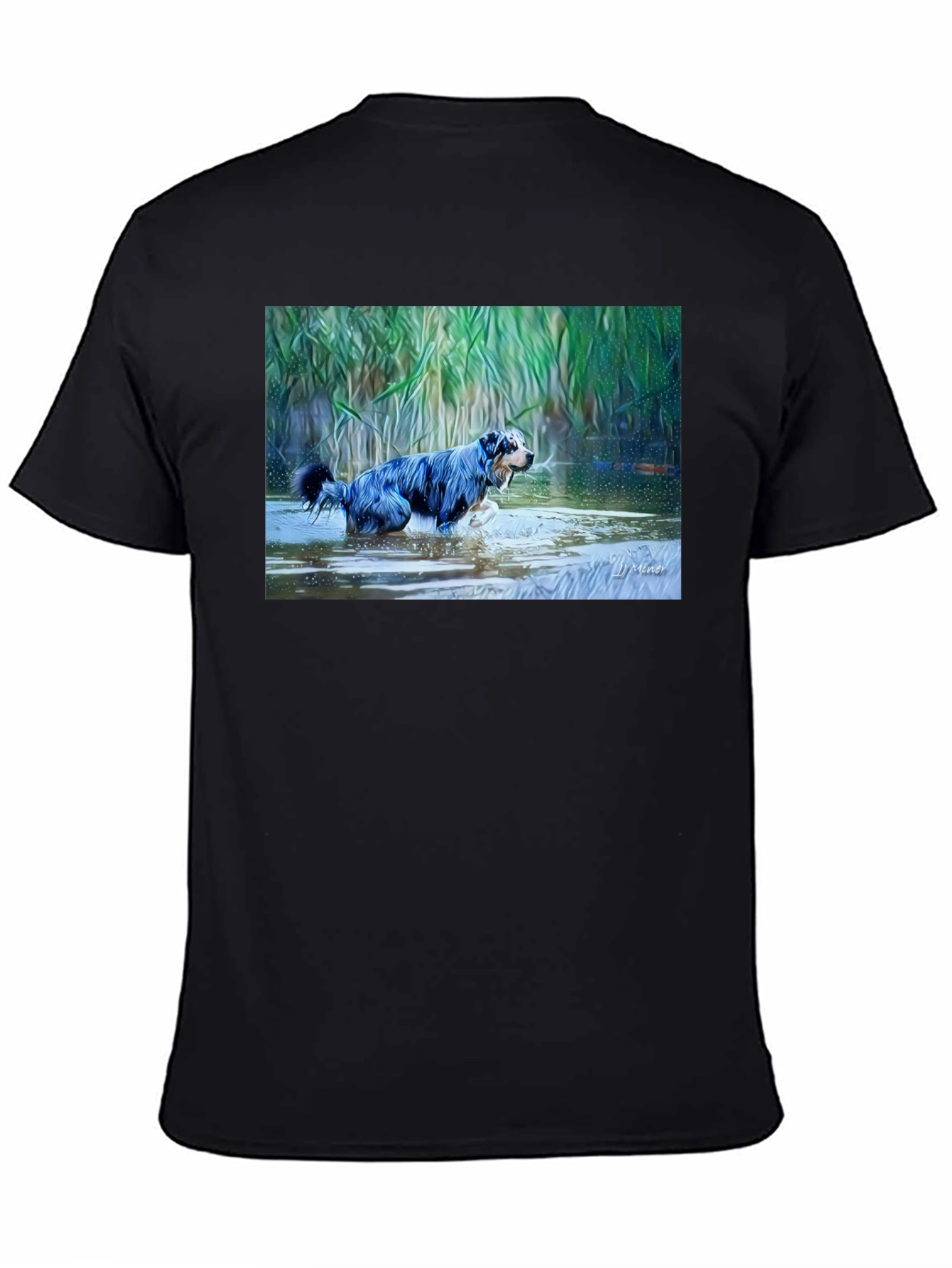Dog in Water Graphic T-Shirt