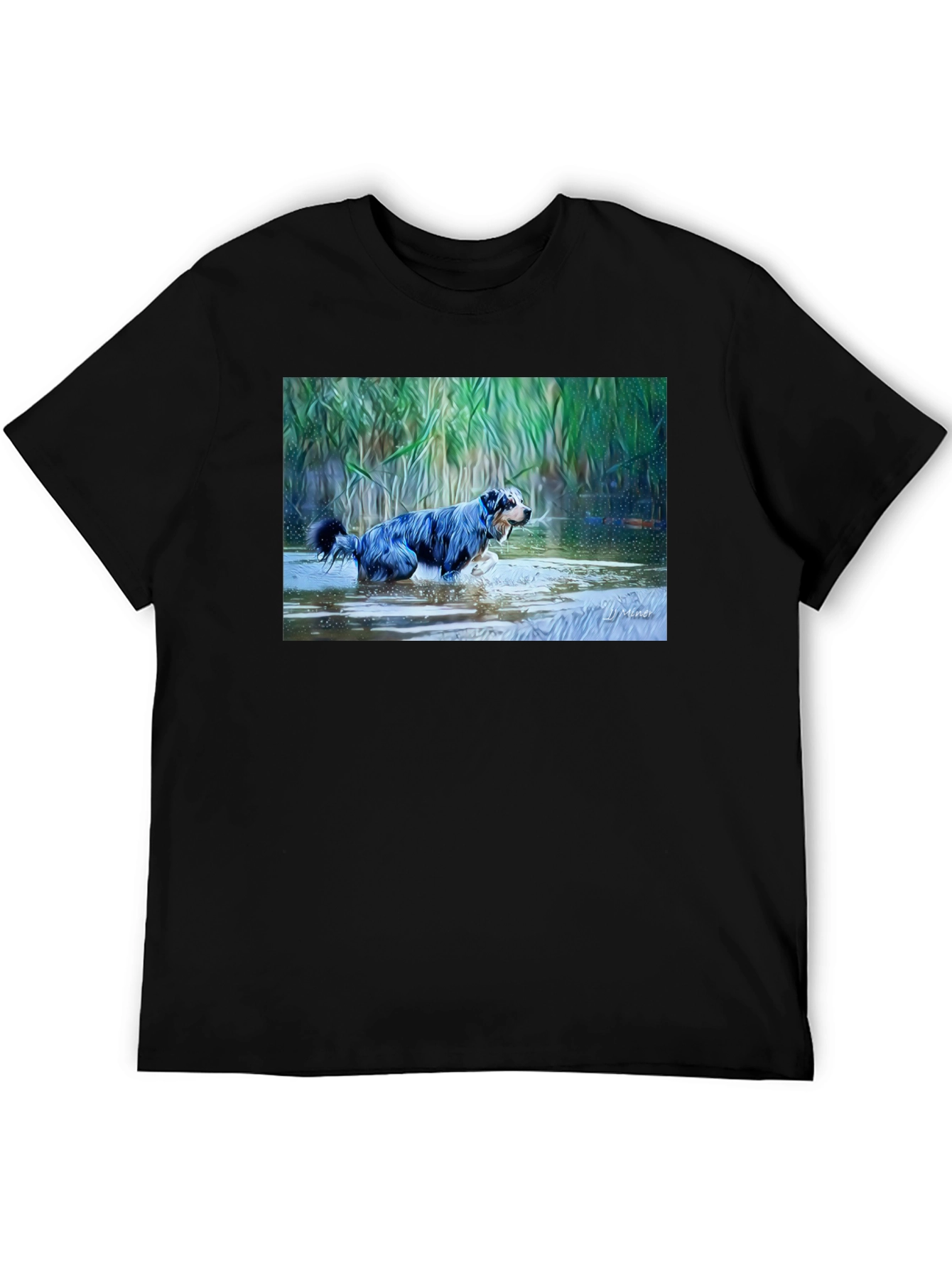 Dog in Water Graphic T-Shirt