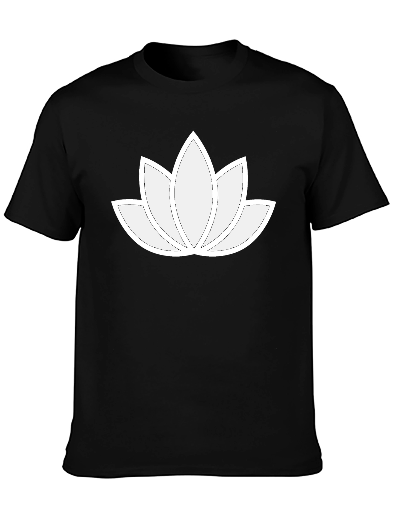 Lotus Flower Graphic Black T-Shirt