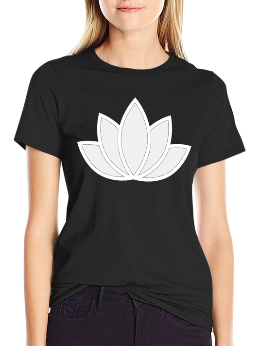 Lotus Flower Graphic Black T-Shirt