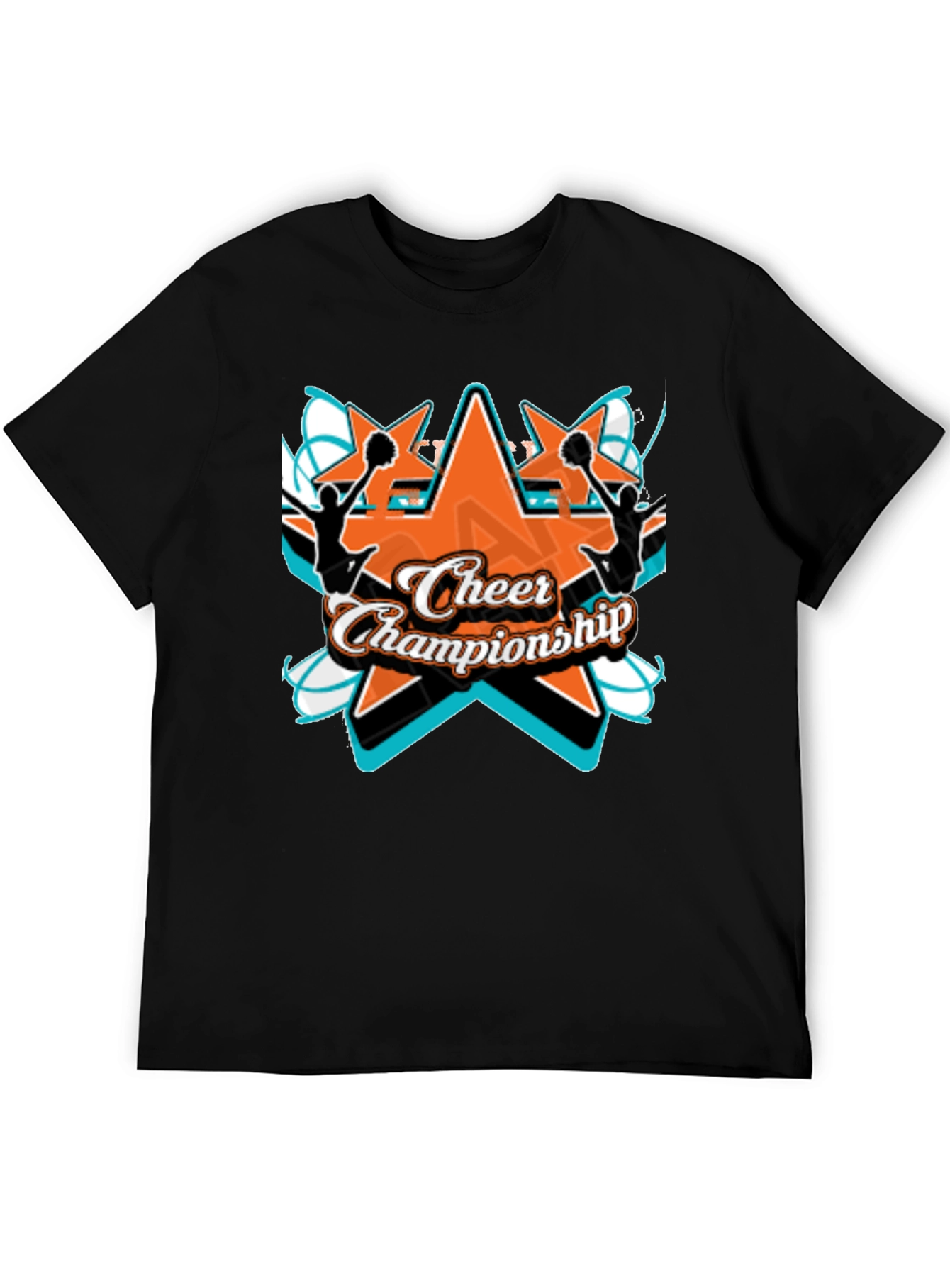 Cheer Championship Graphic Tee - Black Cotton