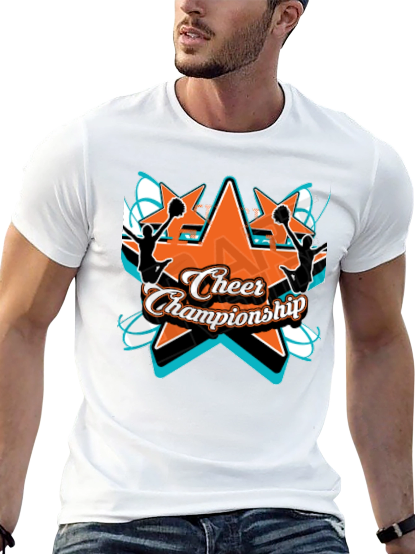 Cheer Championship Graphic Tee - Black Cotton