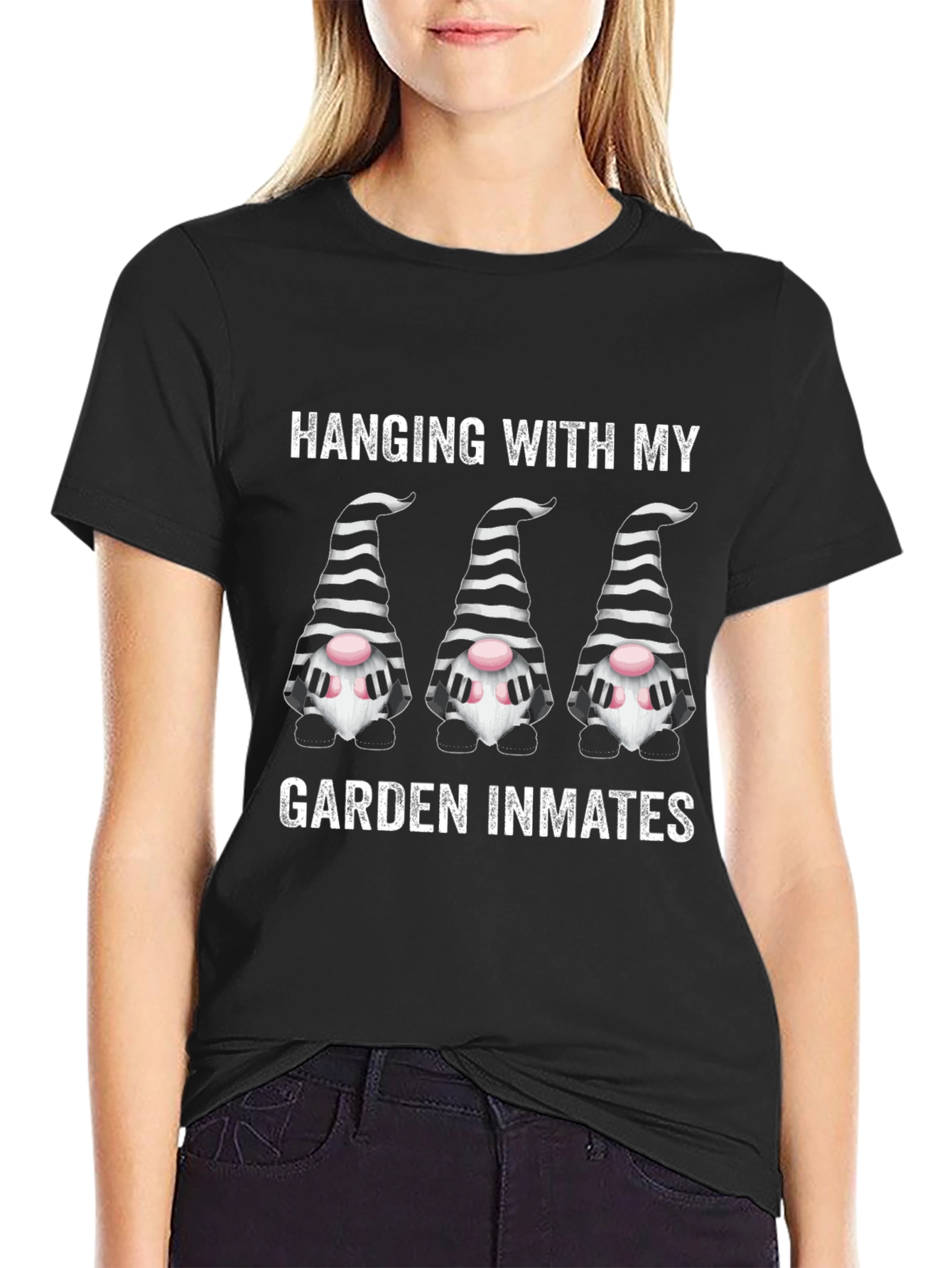Funny Garden Gnome T-Shirt: Hanging With My Garden Inmates