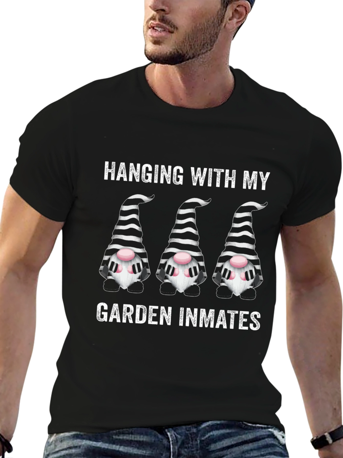 Funny Garden Gnome T-Shirt: Hanging With My Garden Inmates