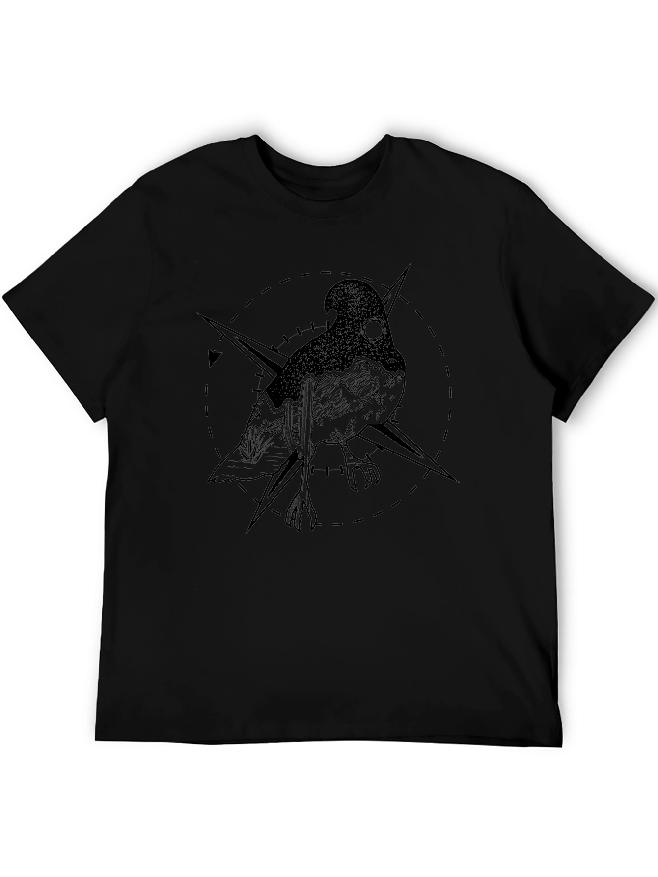 Mystic Bird Compass Graphic Tee - Black
