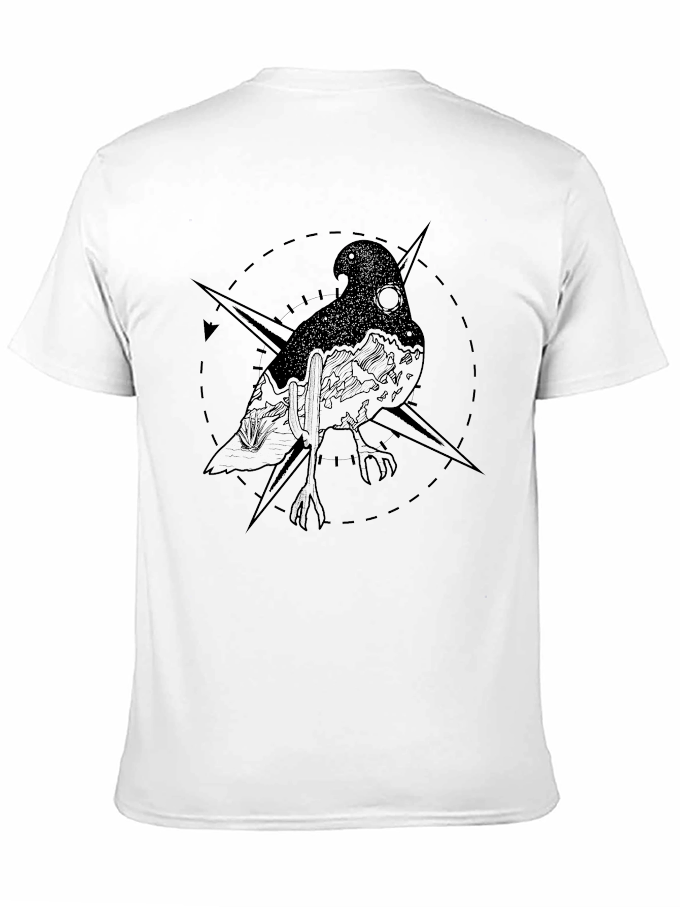 Mystic Bird Compass Graphic Tee - Black