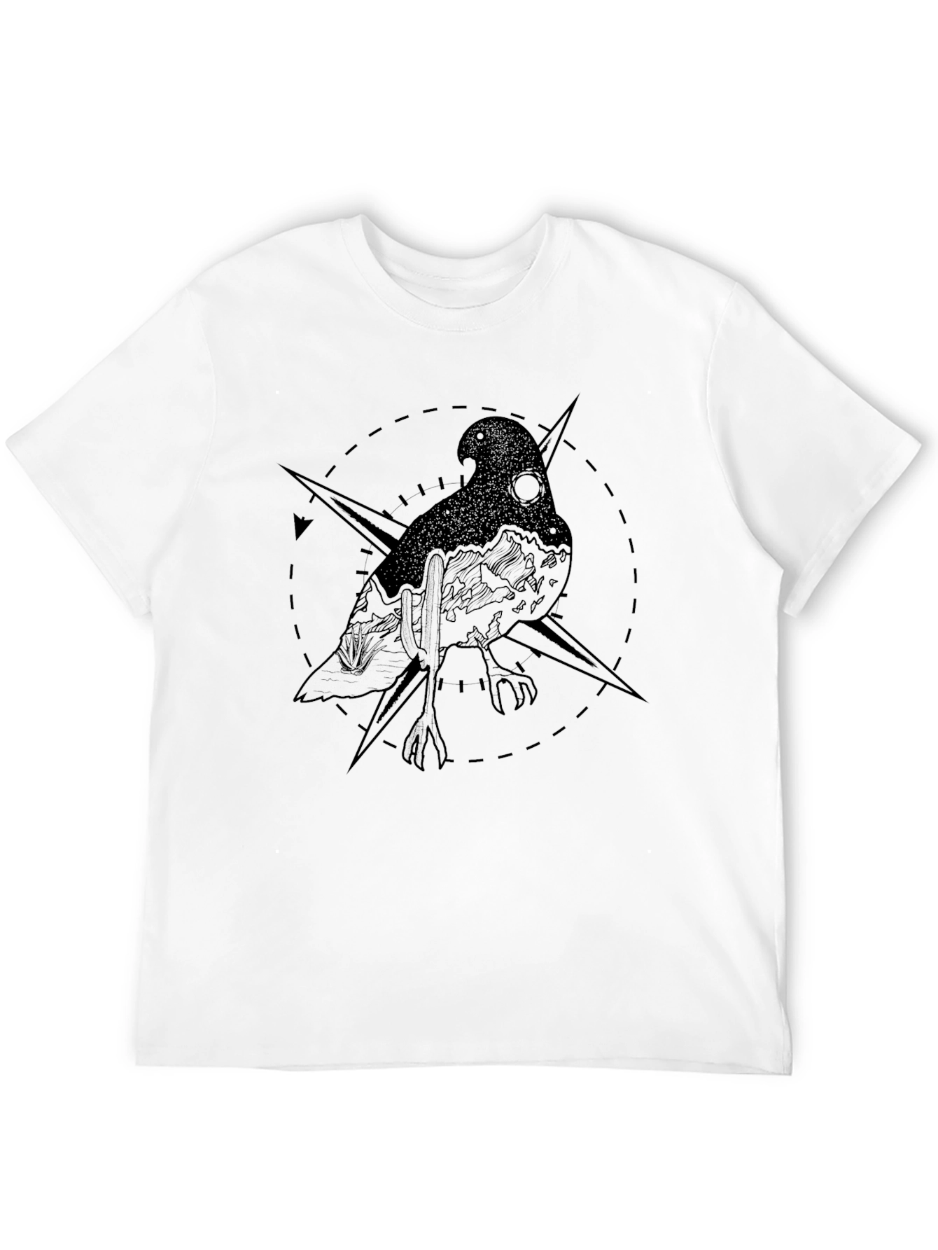 Mystic Bird Compass Graphic Tee - Black