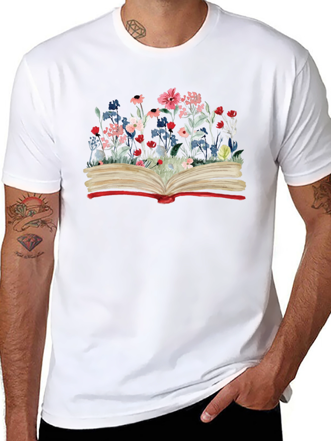 Floral Book Graphic Tee - Read in Bloom