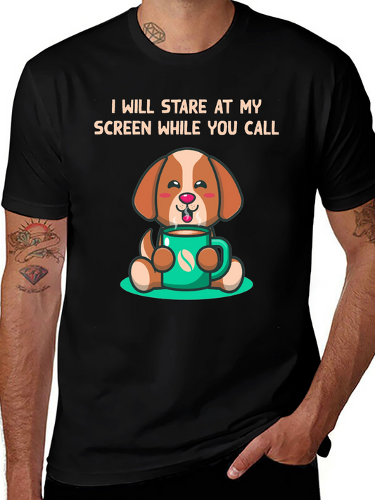 Stare At My Screen Dog T-Shirt