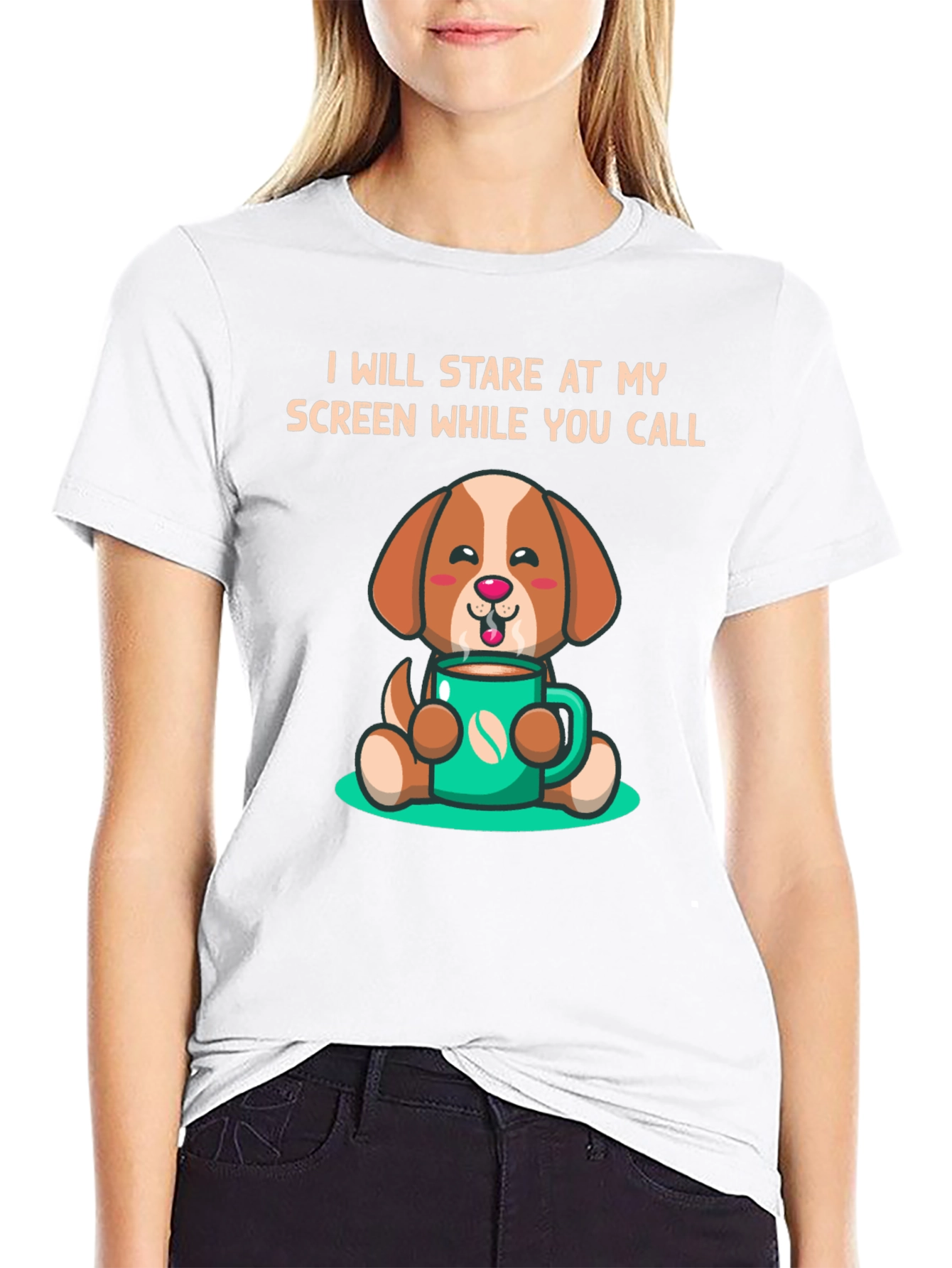 Stare At My Screen Dog T-Shirt