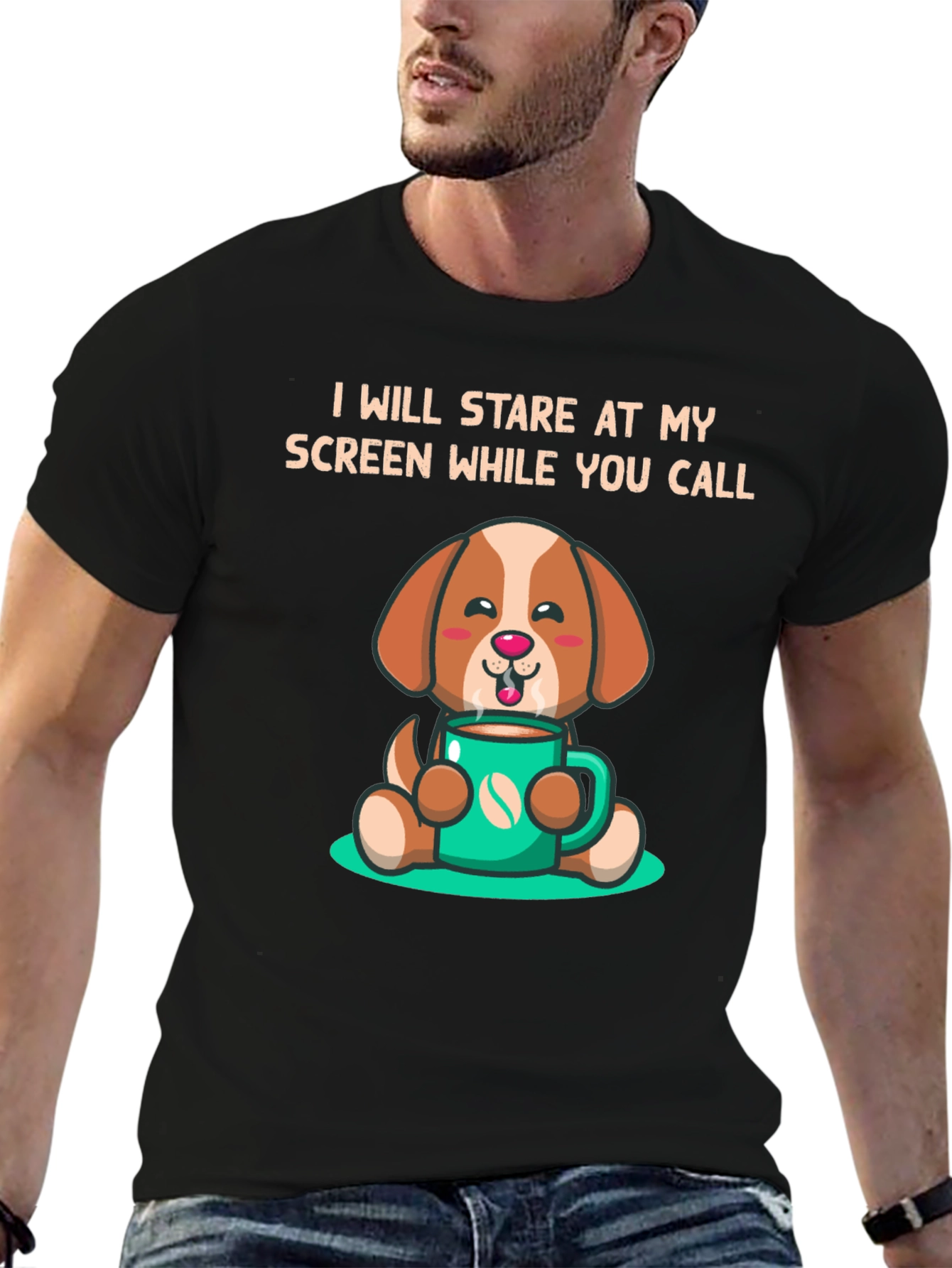 Stare At My Screen Dog T-Shirt