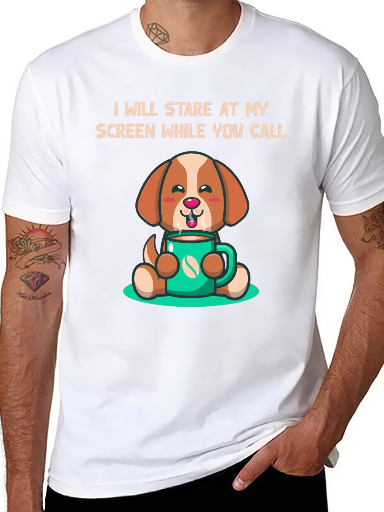 Stare At My Screen Dog T-Shirt