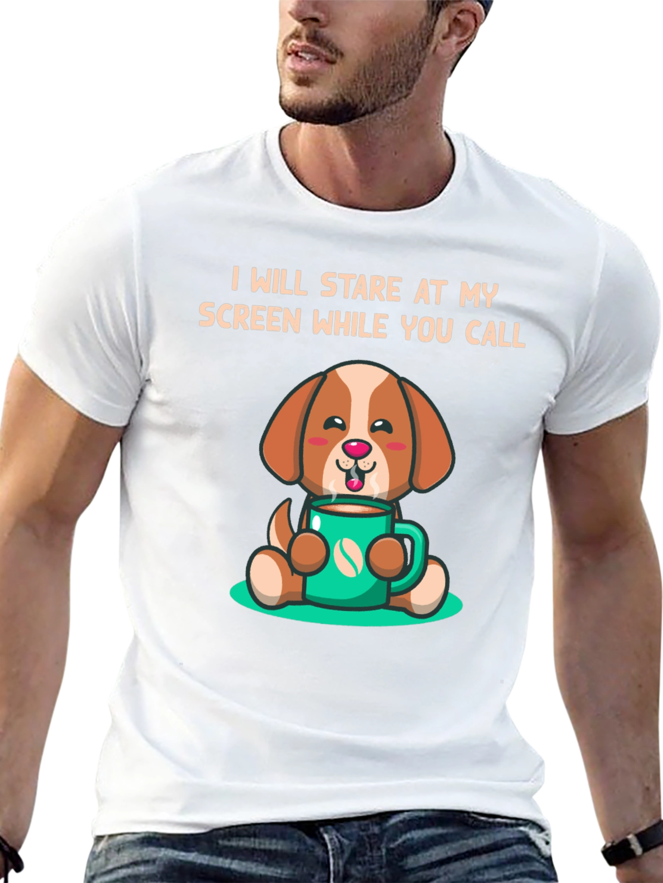 Stare At My Screen Dog T-Shirt