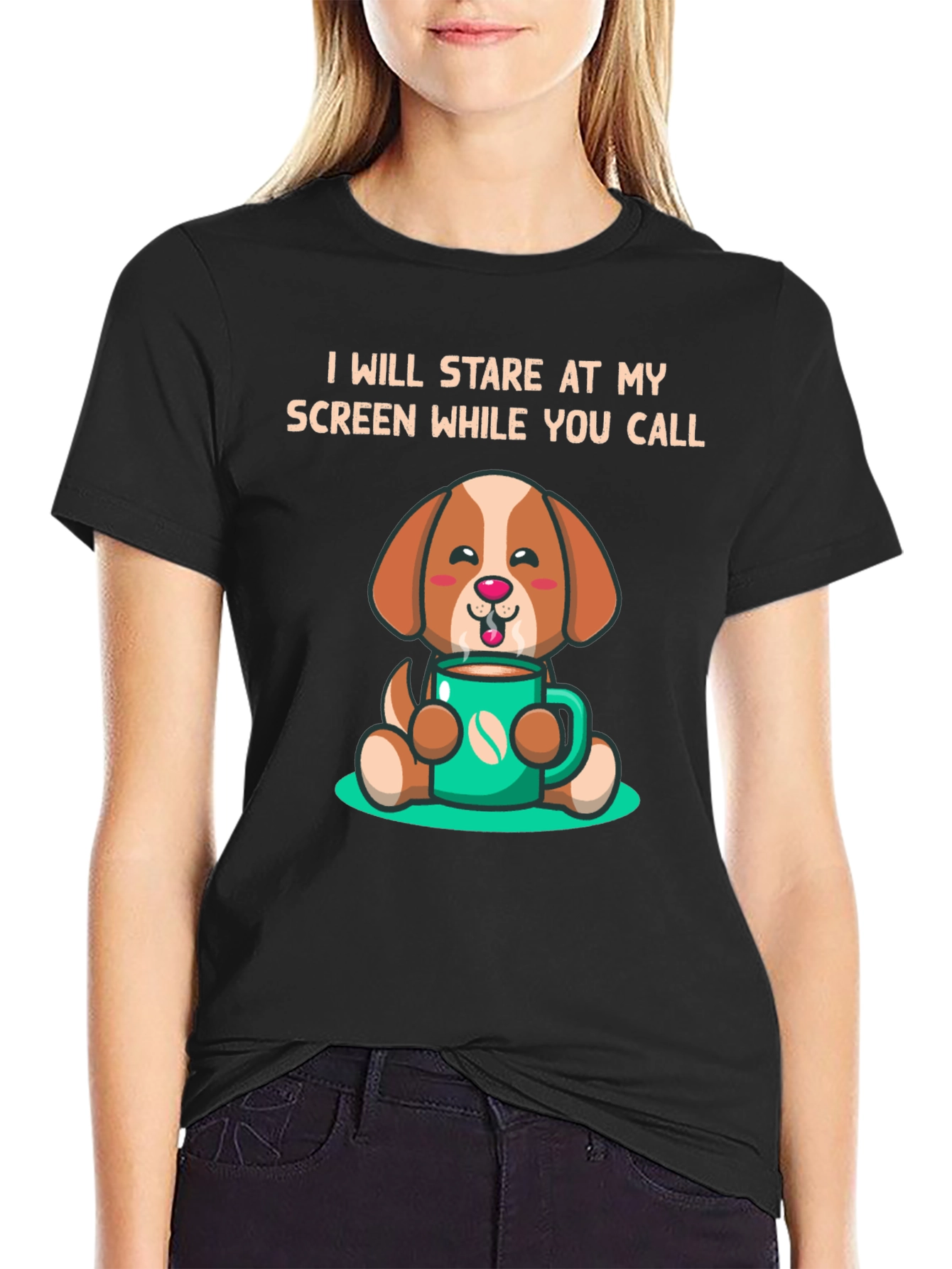 Stare At My Screen Dog T-Shirt