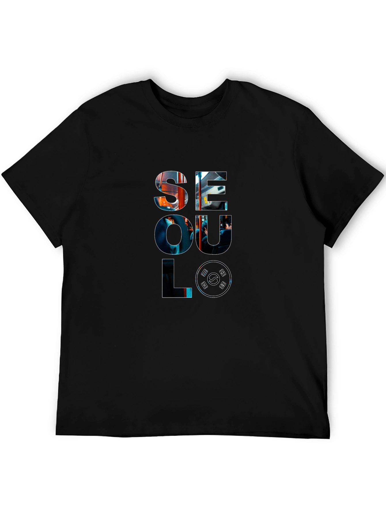 Seoul Graphic Print Black T-Shirt