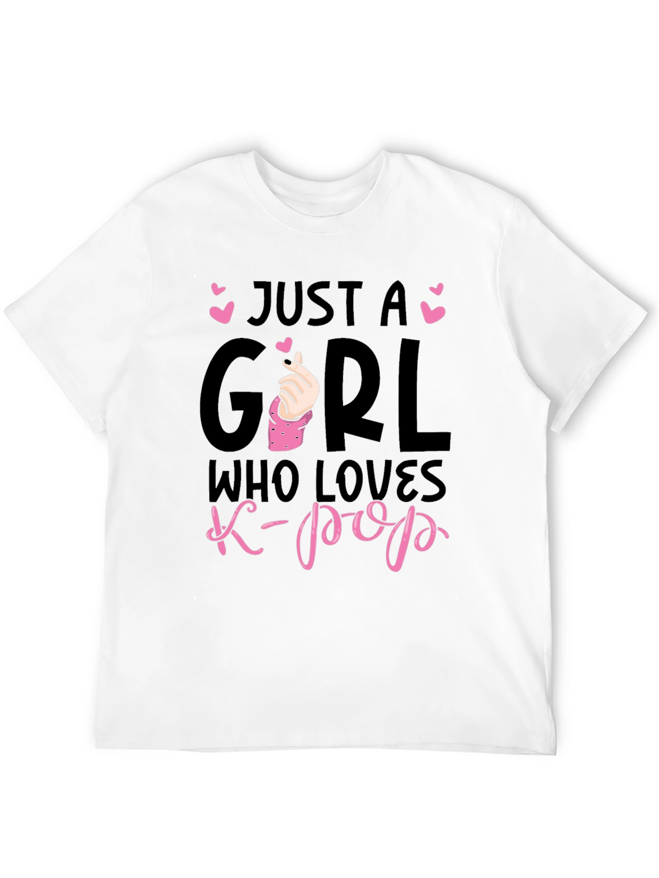 Just A Girl Who Loves K-Pop Black T-Shirt