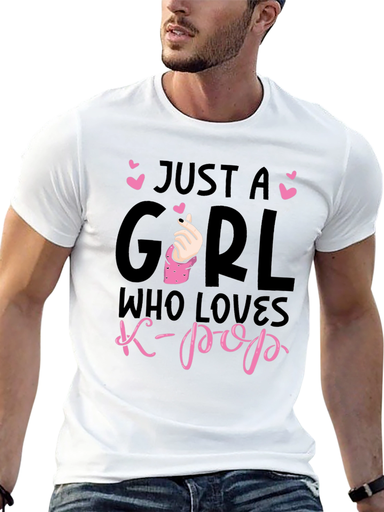 Just A Girl Who Loves K-Pop Black T-Shirt