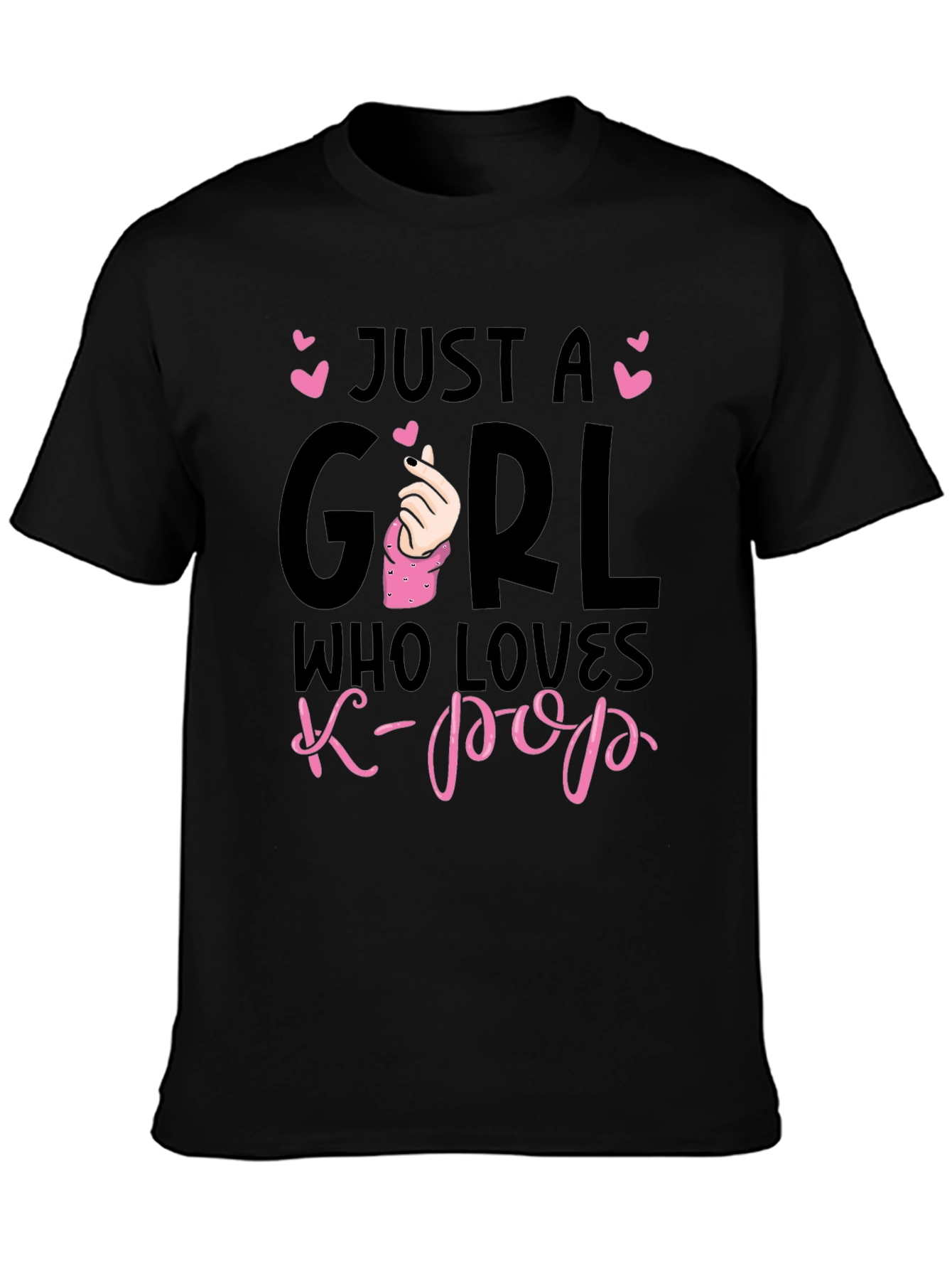 Just A Girl Who Loves K-Pop Black T-Shirt