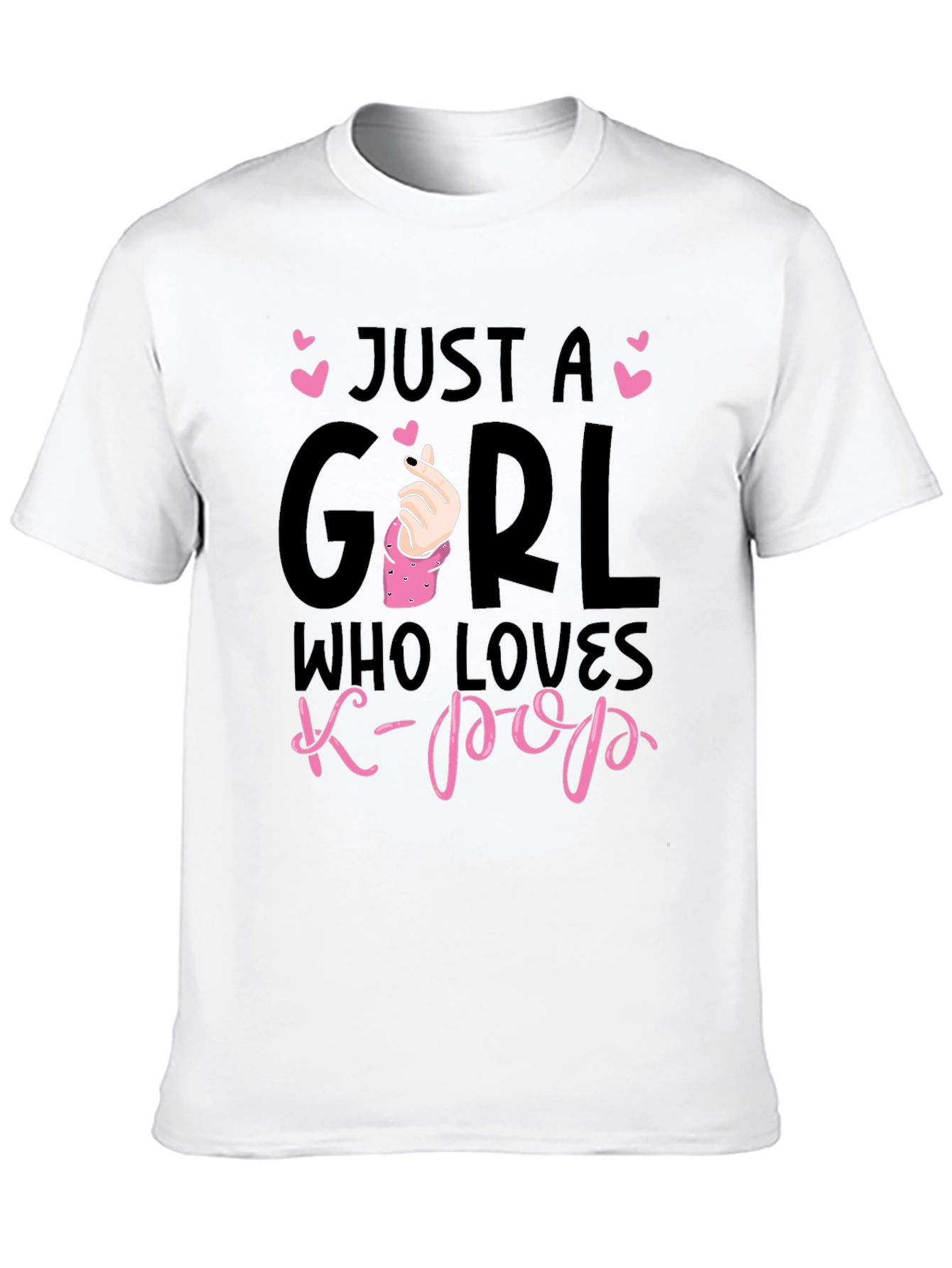 Just A Girl Who Loves K-Pop Black T-Shirt