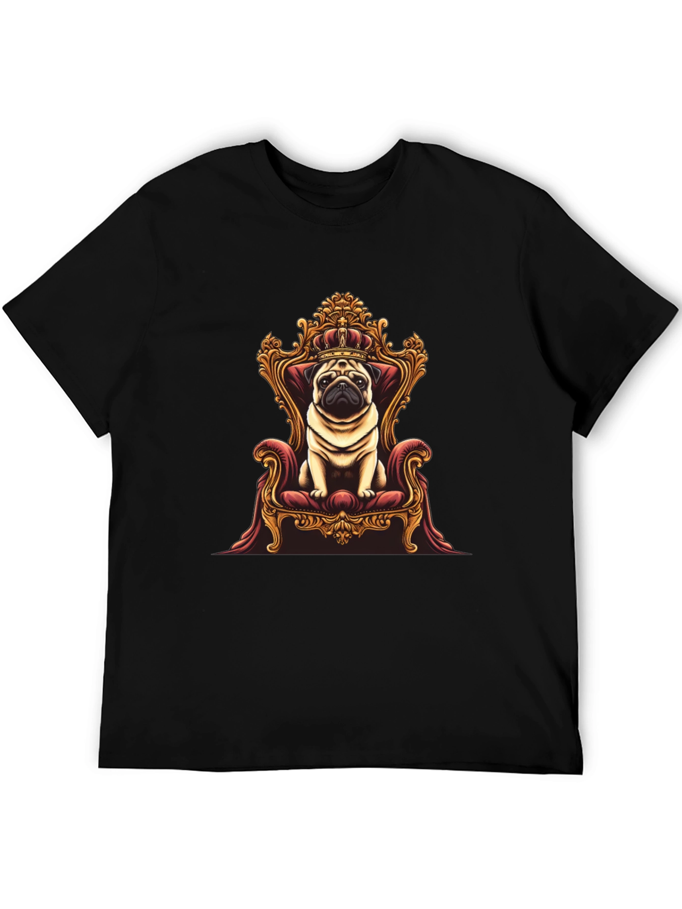 Pug King T-Shirt - Royal Pet Graphic Tee
